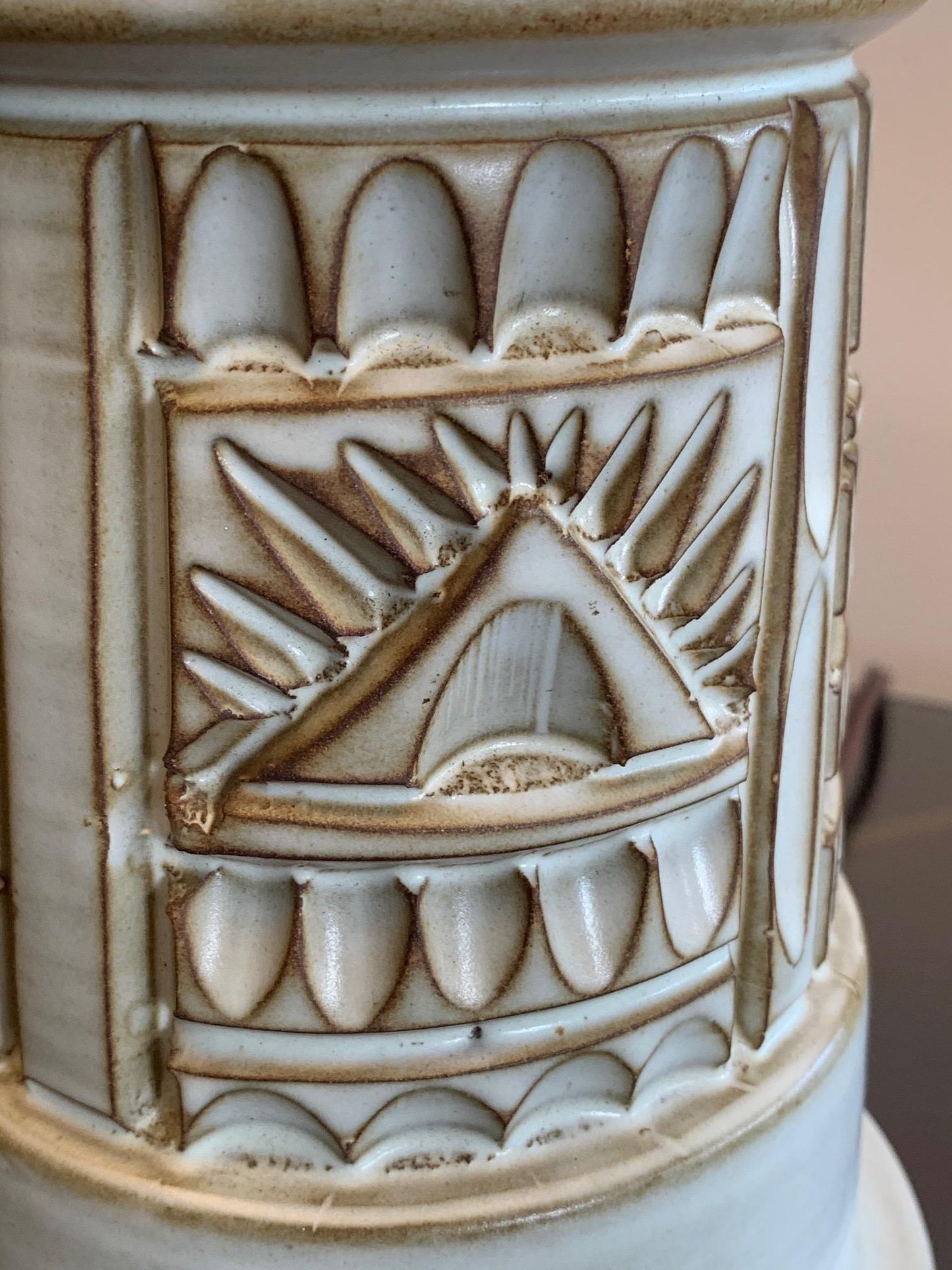 Frisman Vintage Elegant Ceramic Lamp by Marius Bessone Vallauris, France