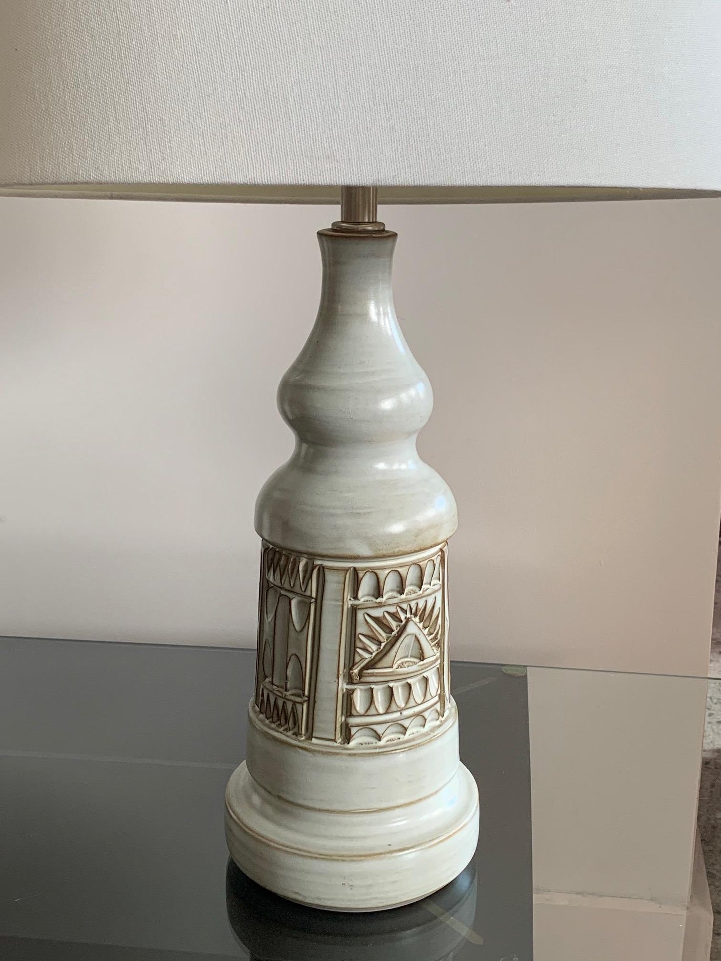 Frisman Vintage Elegant Ceramic Lamp by Marius Bessone Vallauris, France