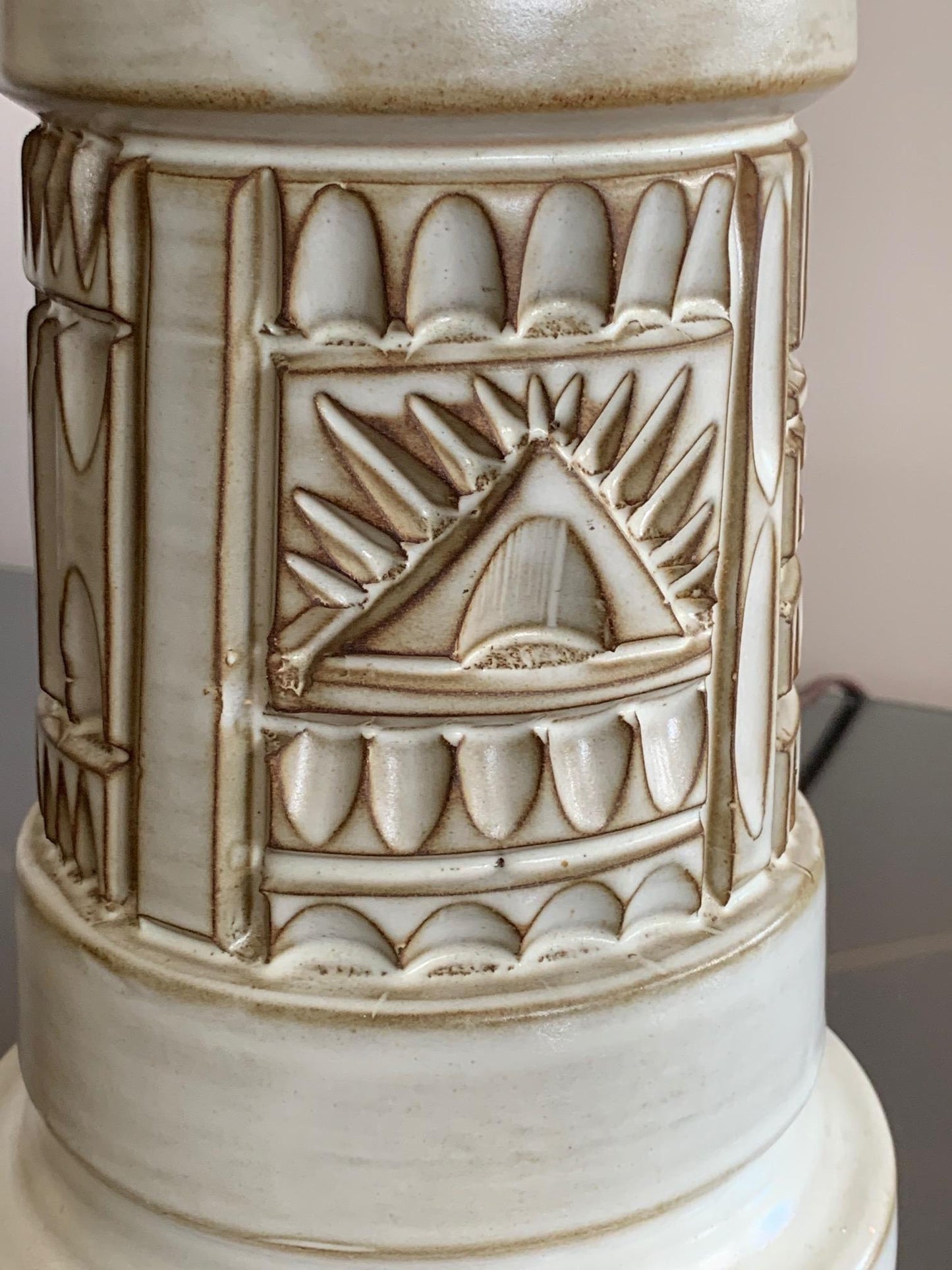 Frisman Vintage Elegant Ceramic Lamp by Marius Bessone Vallauris, France