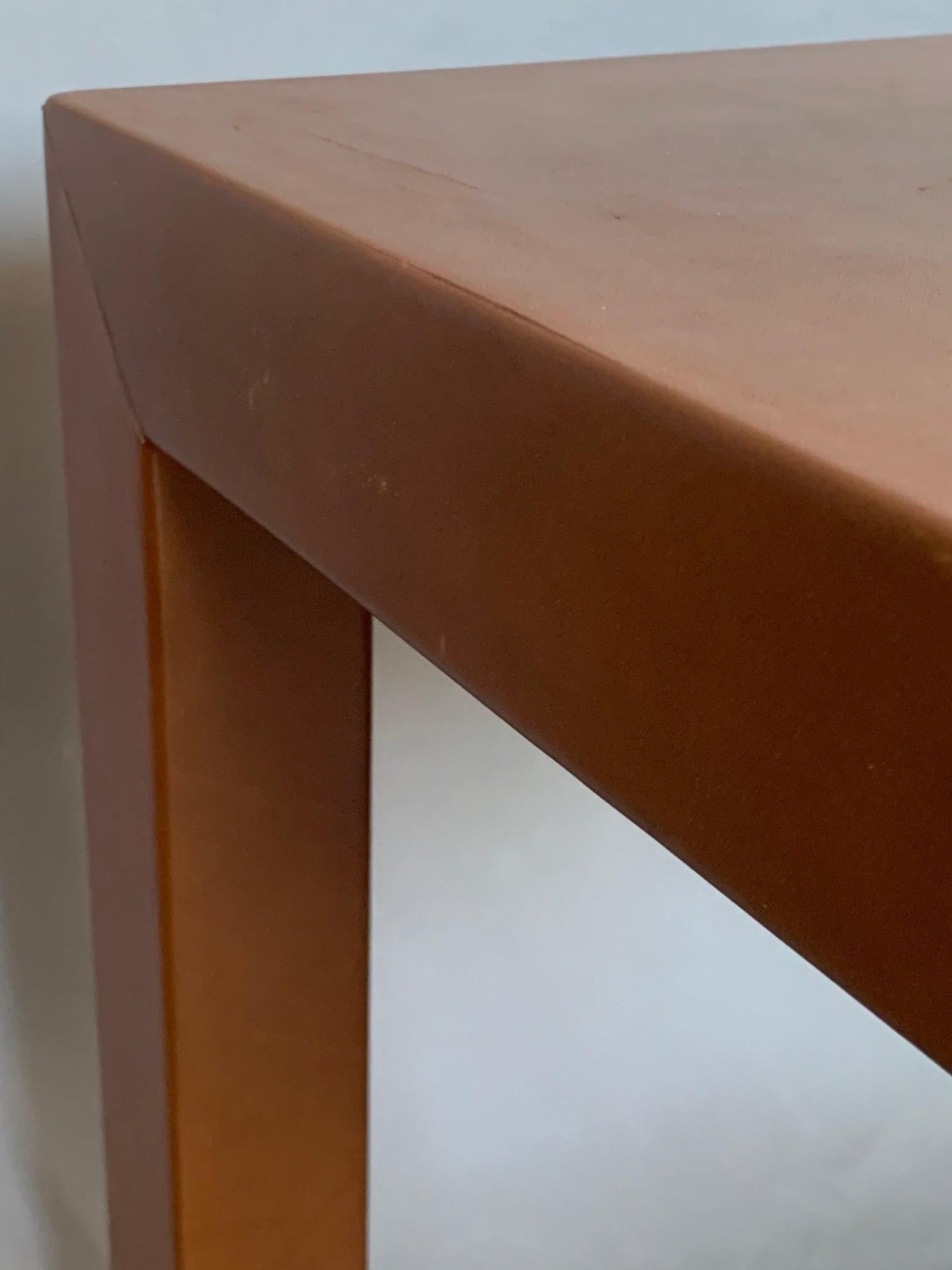 Frisman Vintage Pair of Parsons Leather Pedestal Tables