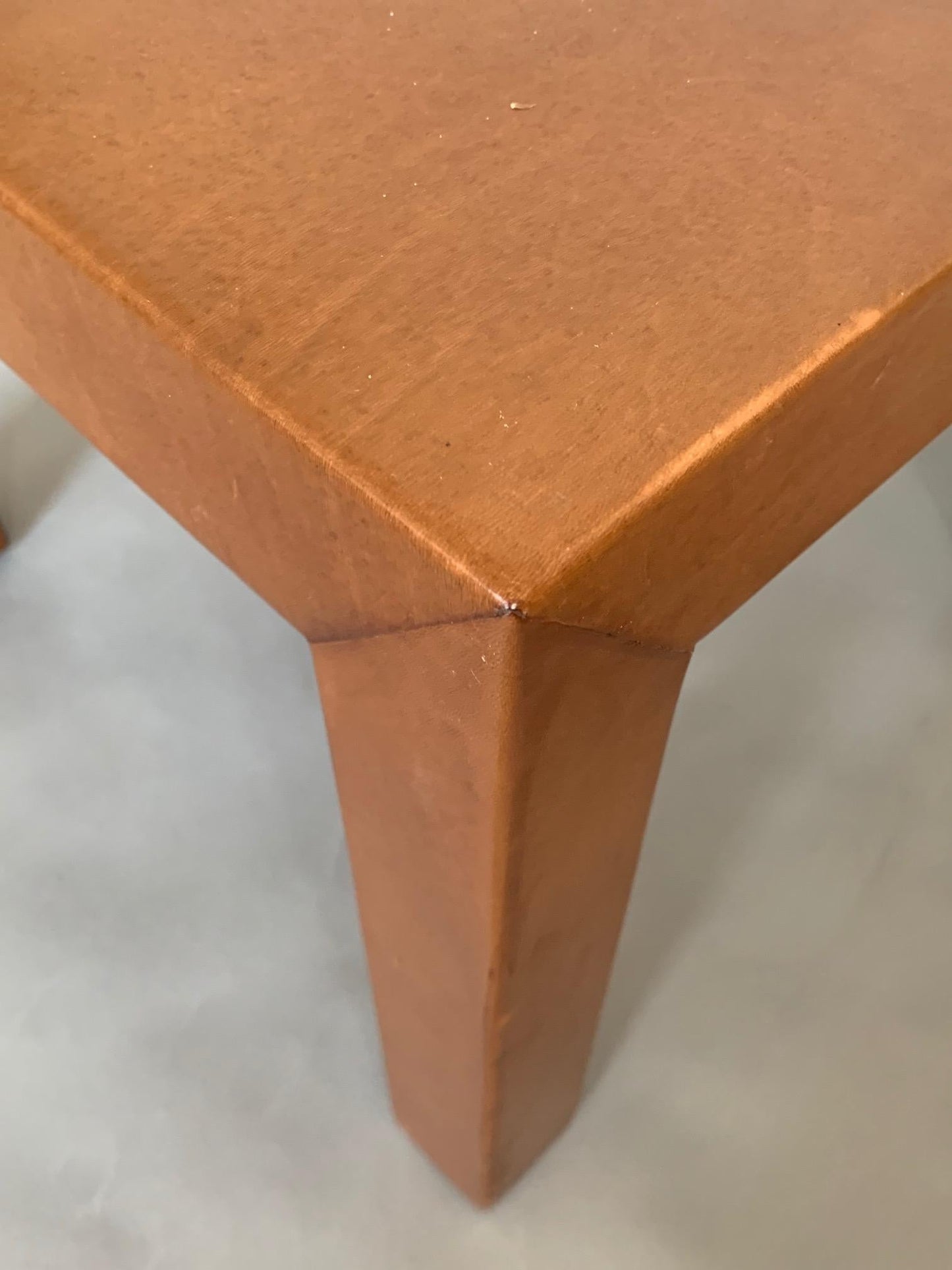Frisman Vintage Pair of Parsons Leather Pedestal Tables