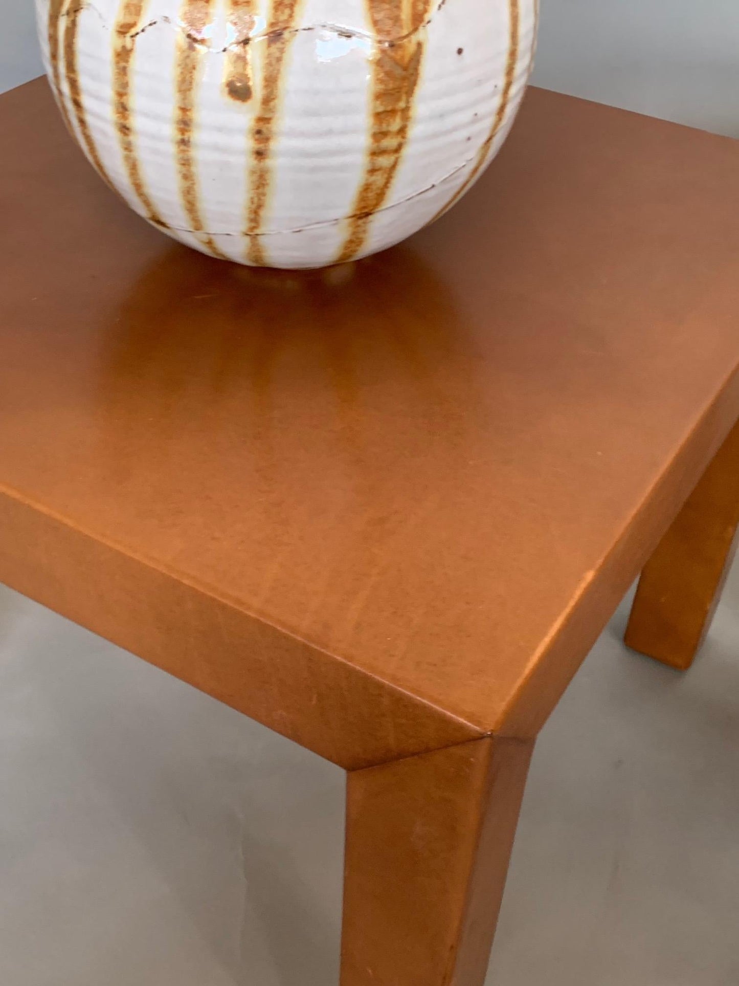 Frisman Vintage Pair of Parsons Leather Pedestal Tables