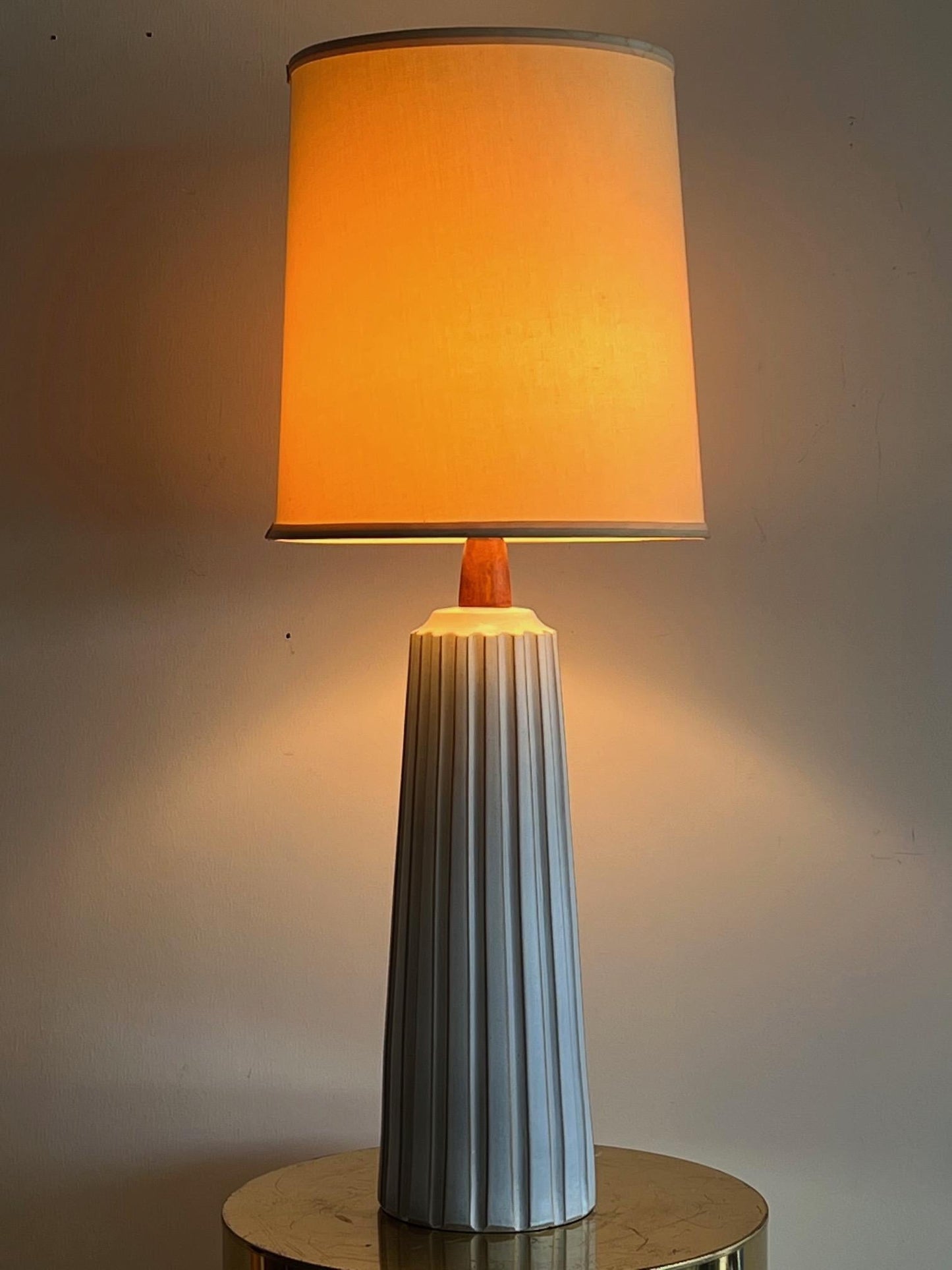 Frisman Vintage White Architectural Lamp by Gordon Martz Marshall Studios