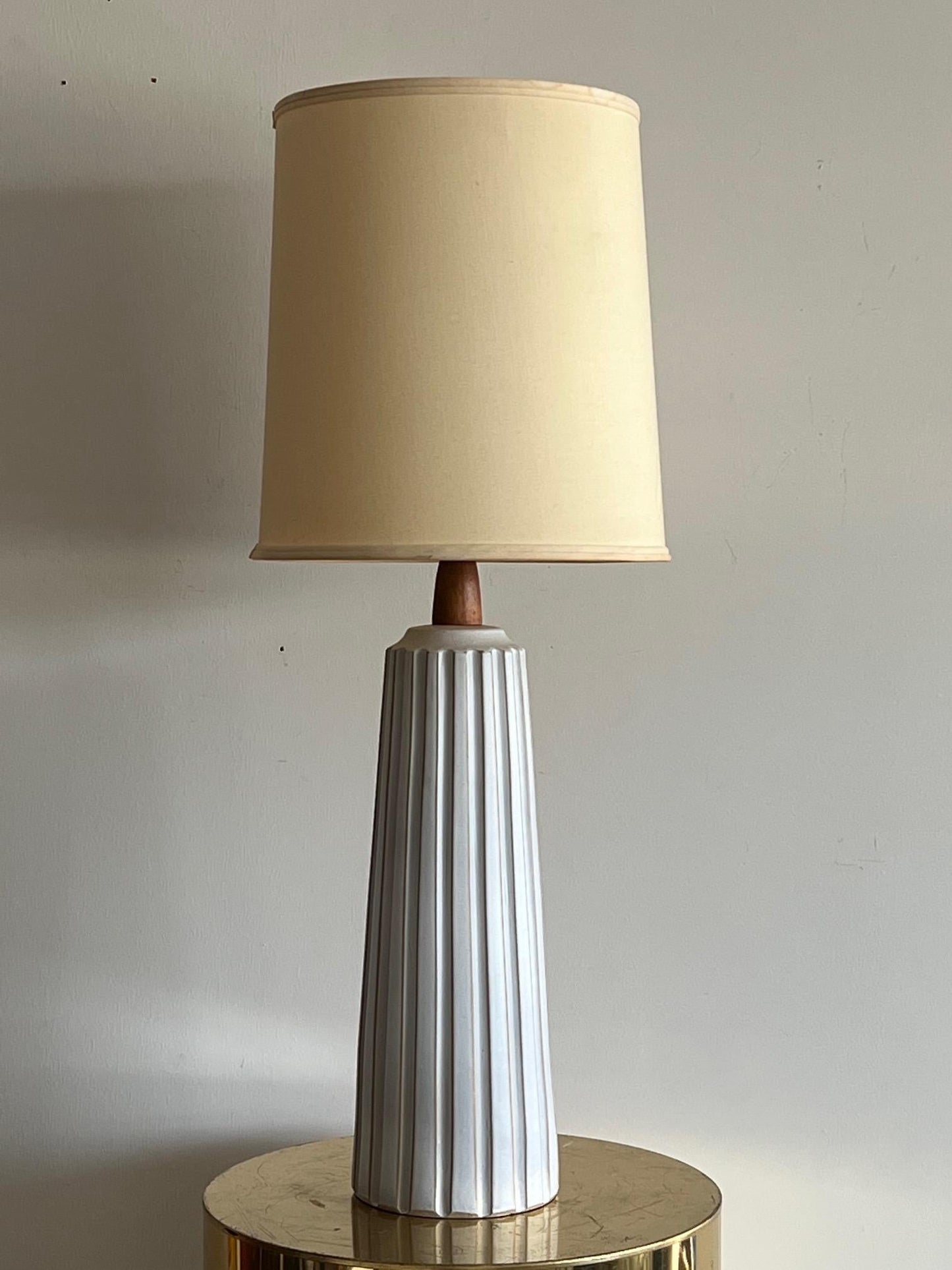 Frisman Vintage White Architectural Lamp by Gordon Martz Marshall Studios