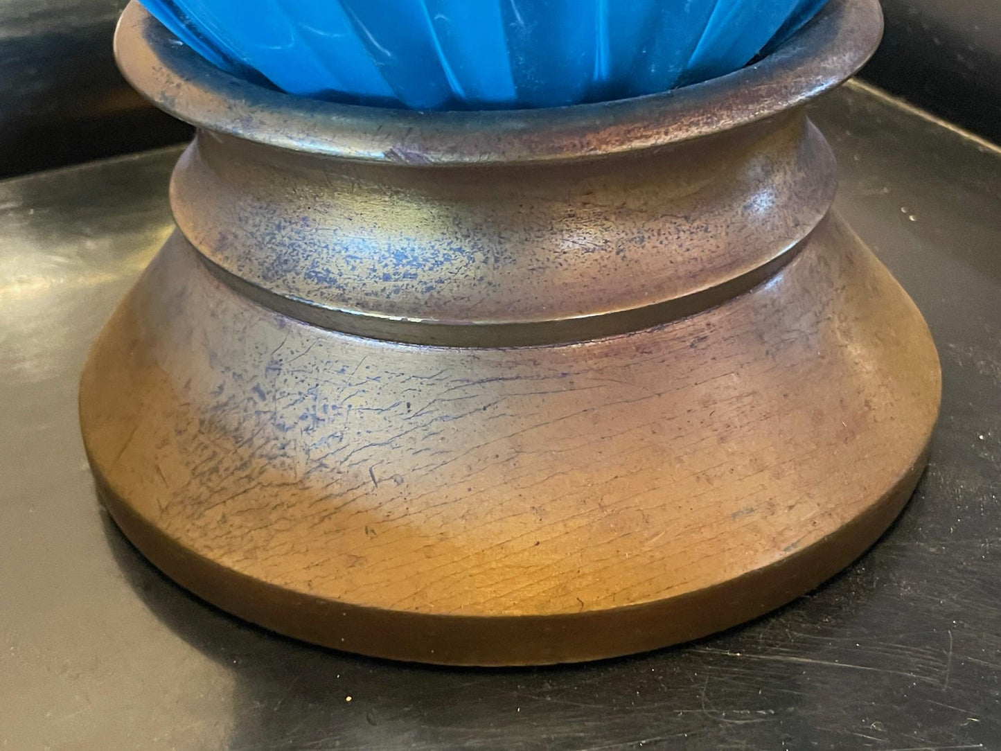 Frisman Vintage Classic Marbro Turquoise Venetian Lamp