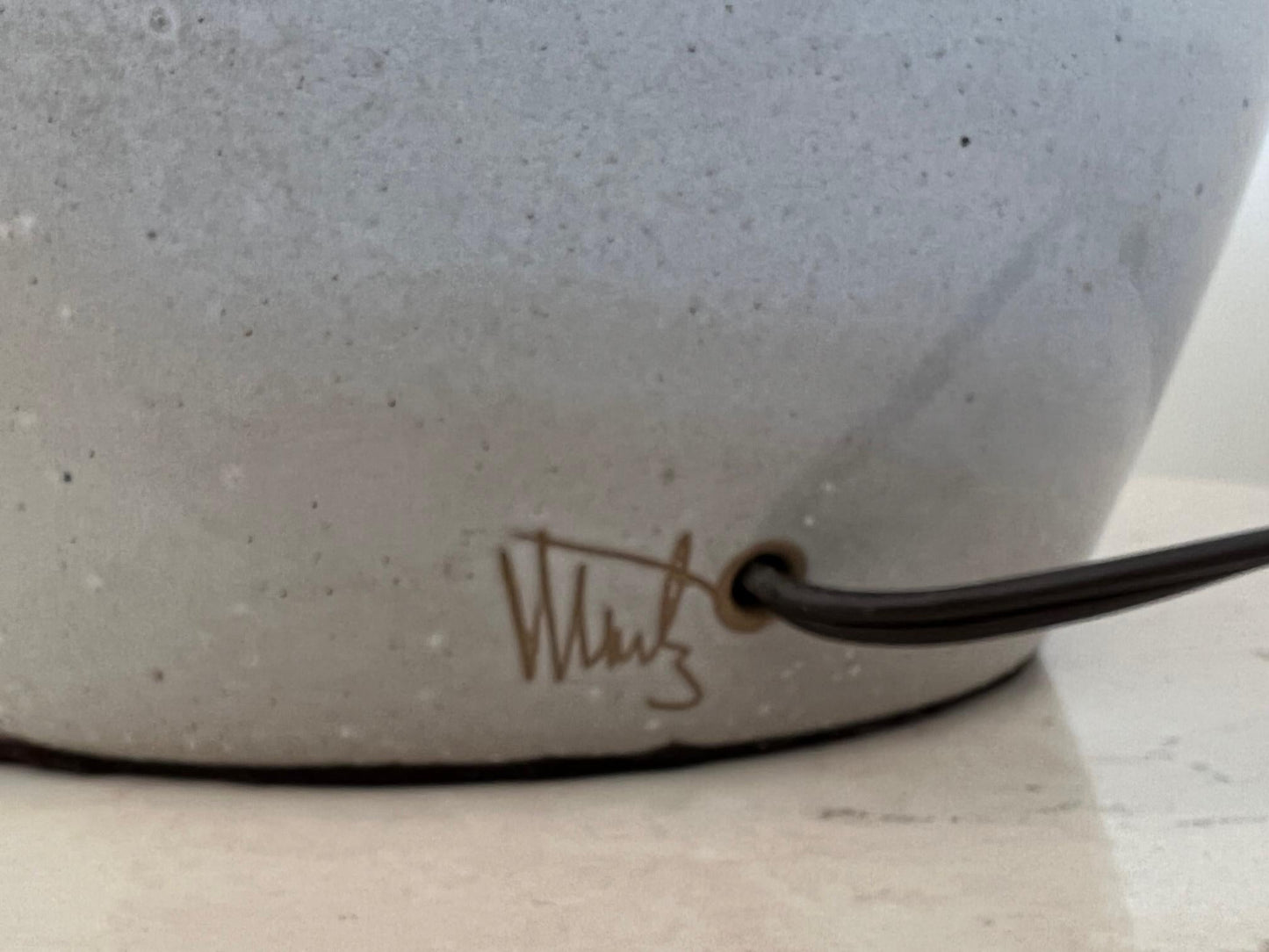 Frisman Vintage Martz Ceramic Lamp with Sgraffito Decoration