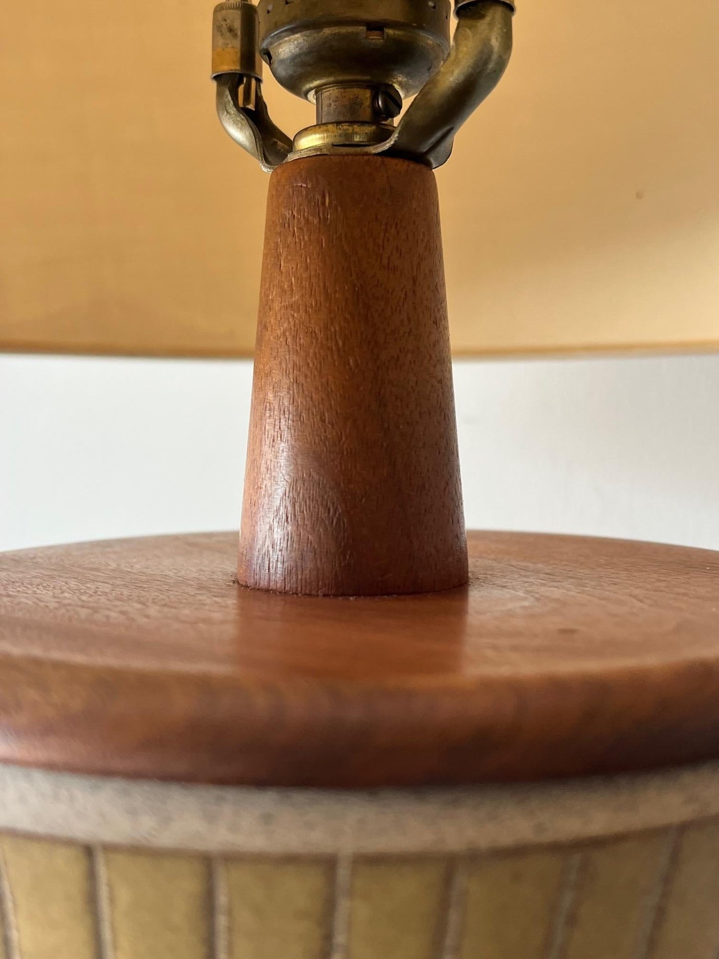 Frisman Vintage A Large Scale Martz Stoneware And Walnut Lamp