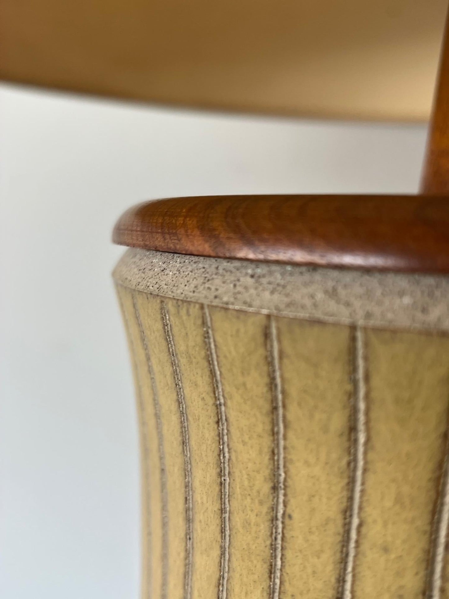 Frisman Vintage A Large Scale Martz Stoneware And Walnut Lamp