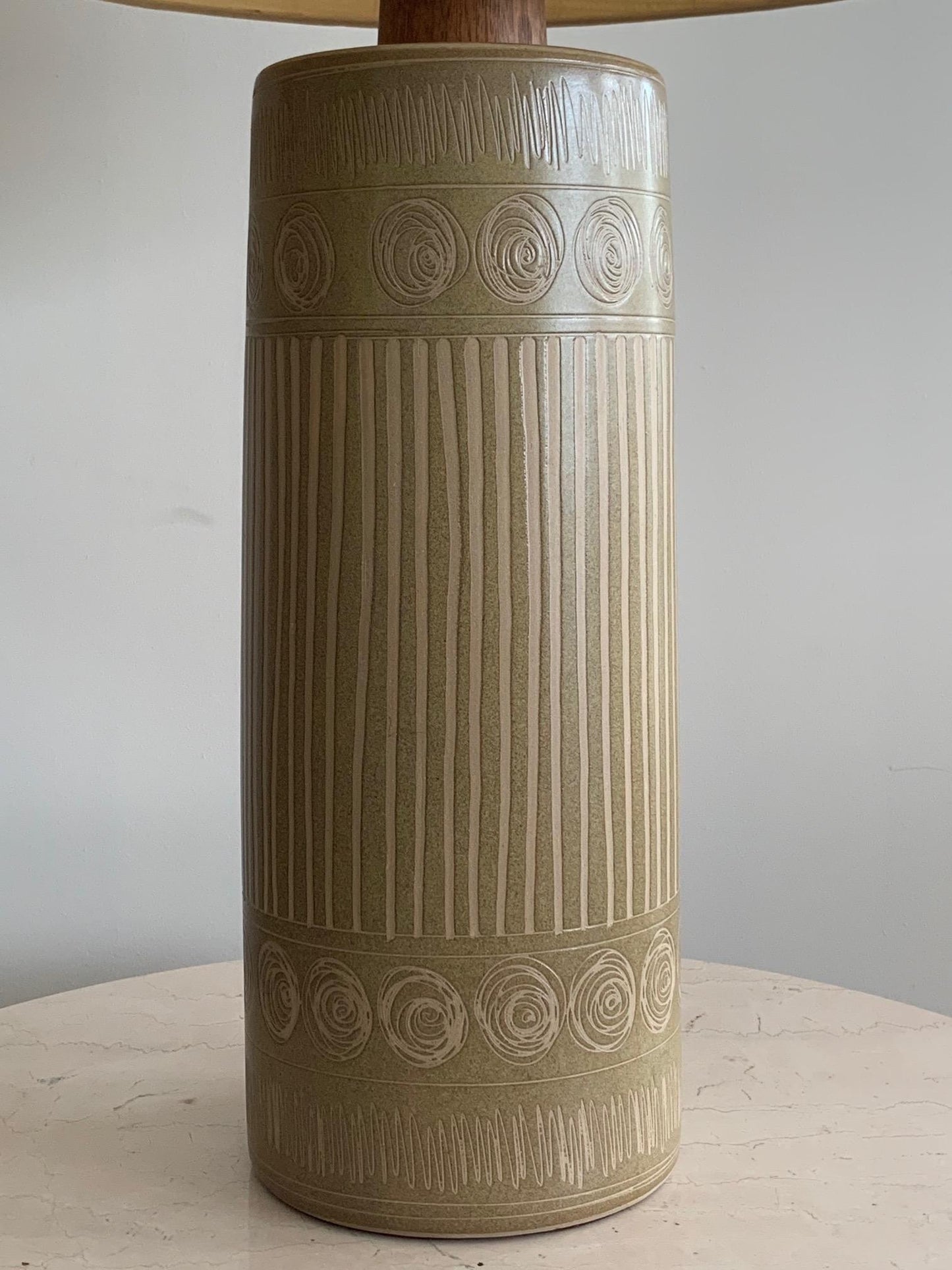 Frisman Vintage Monumental Martz Lamp with Sgraffito Decoration