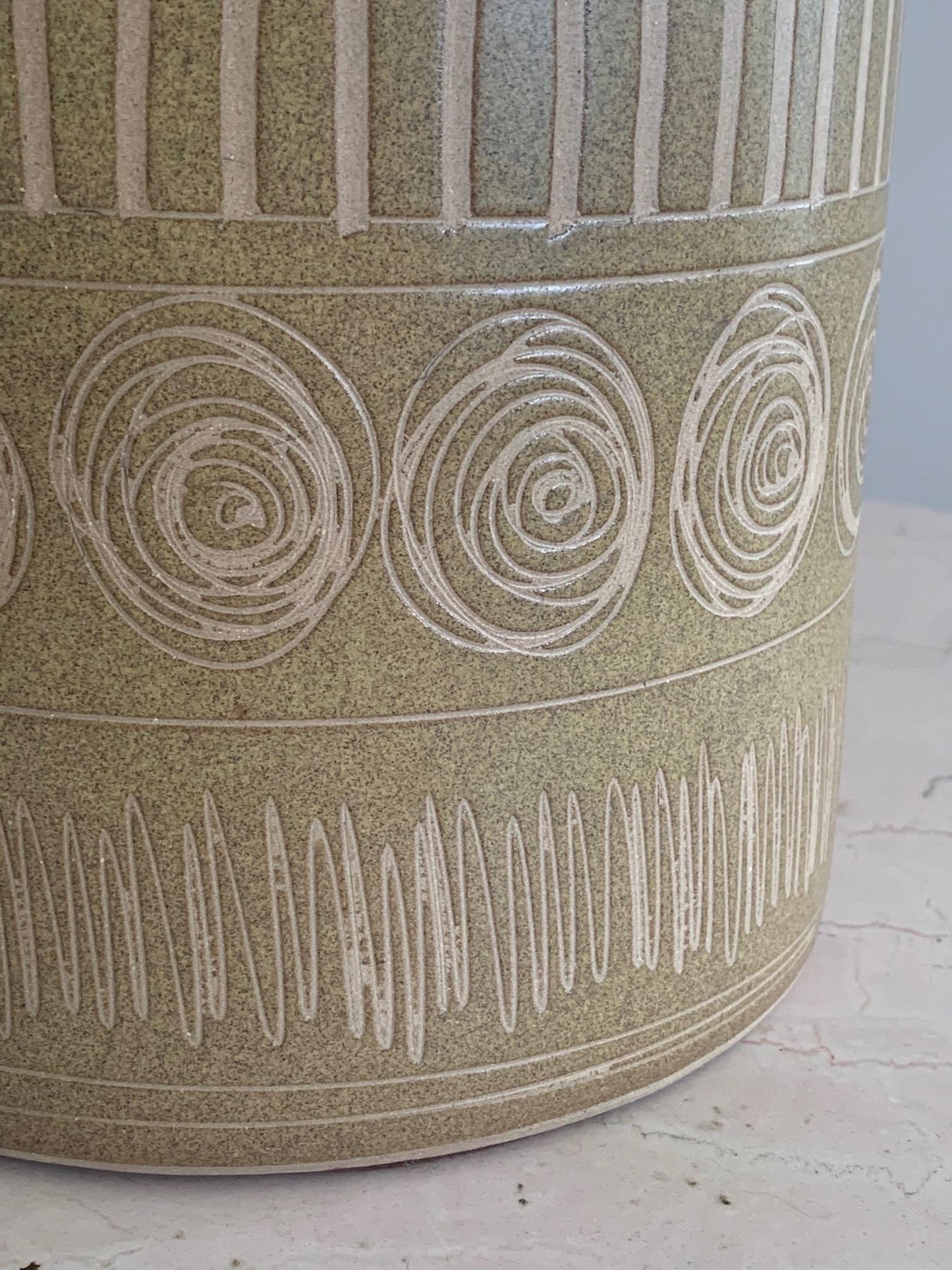 Frisman Vintage Monumental Martz Lamp with Sgraffito Decoration