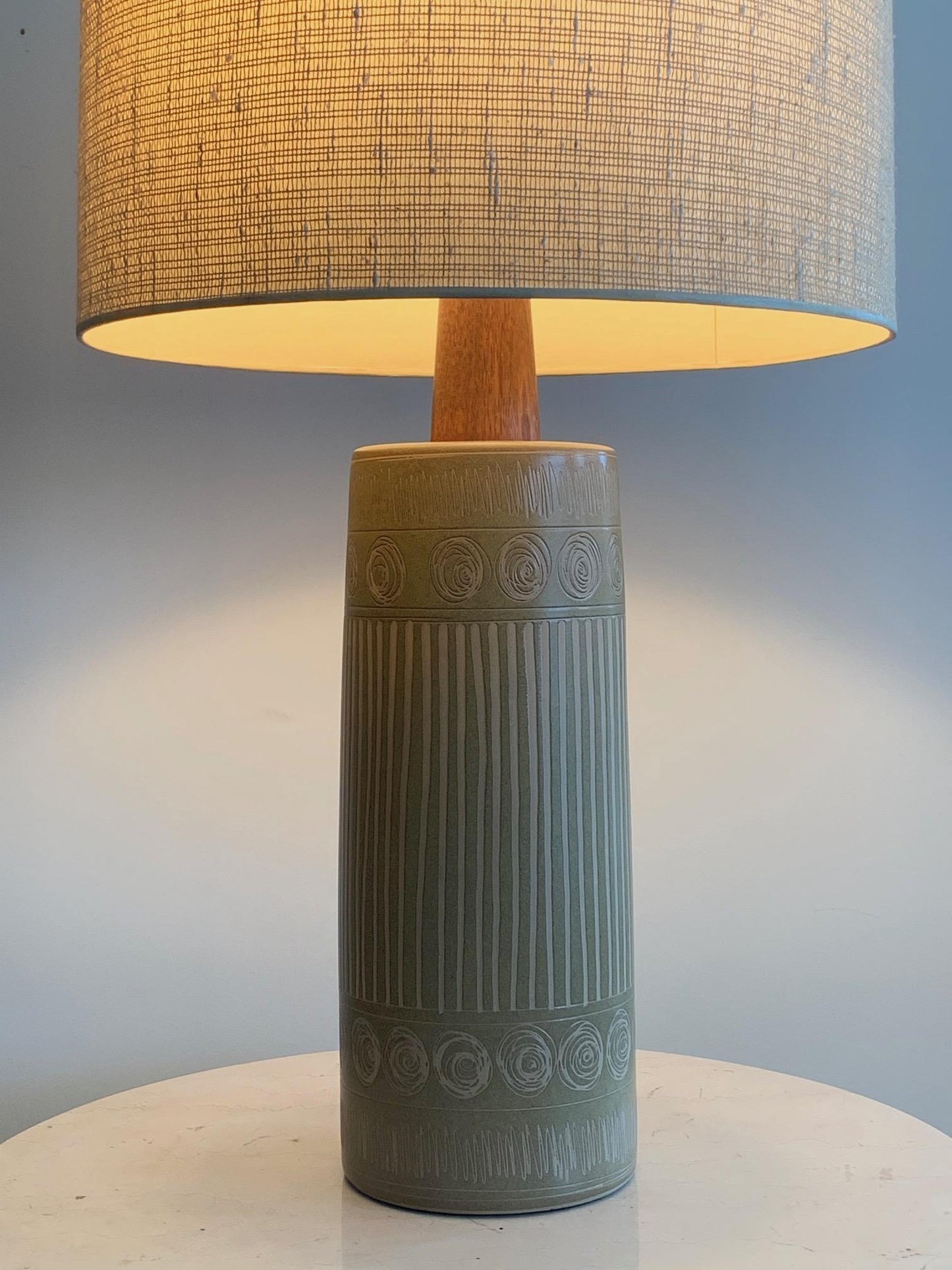 Frisman Vintage Monumental Martz Lamp with Sgraffito Decoration