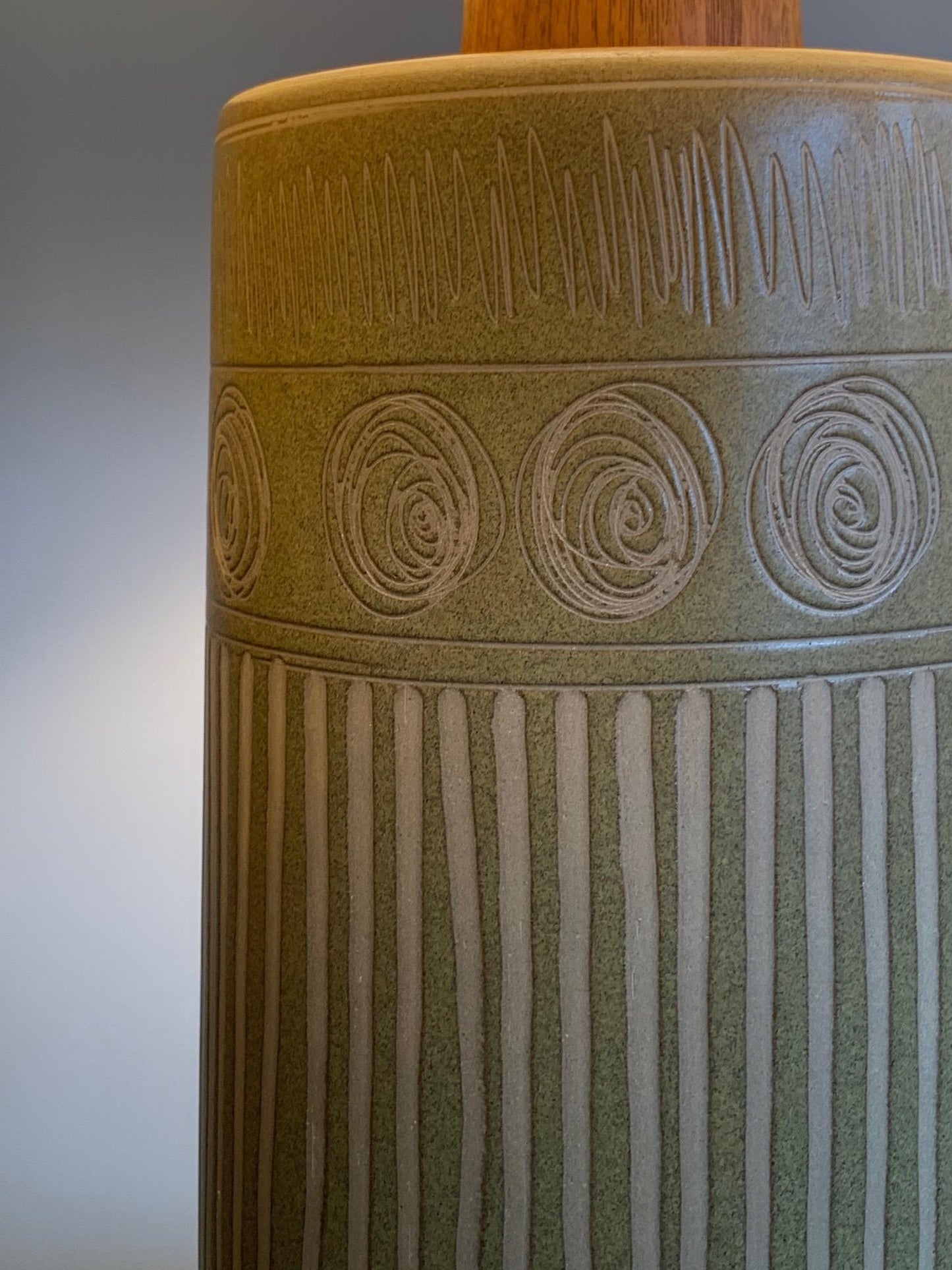 Frisman Vintage Monumental Martz Lamp with Sgraffito Decoration