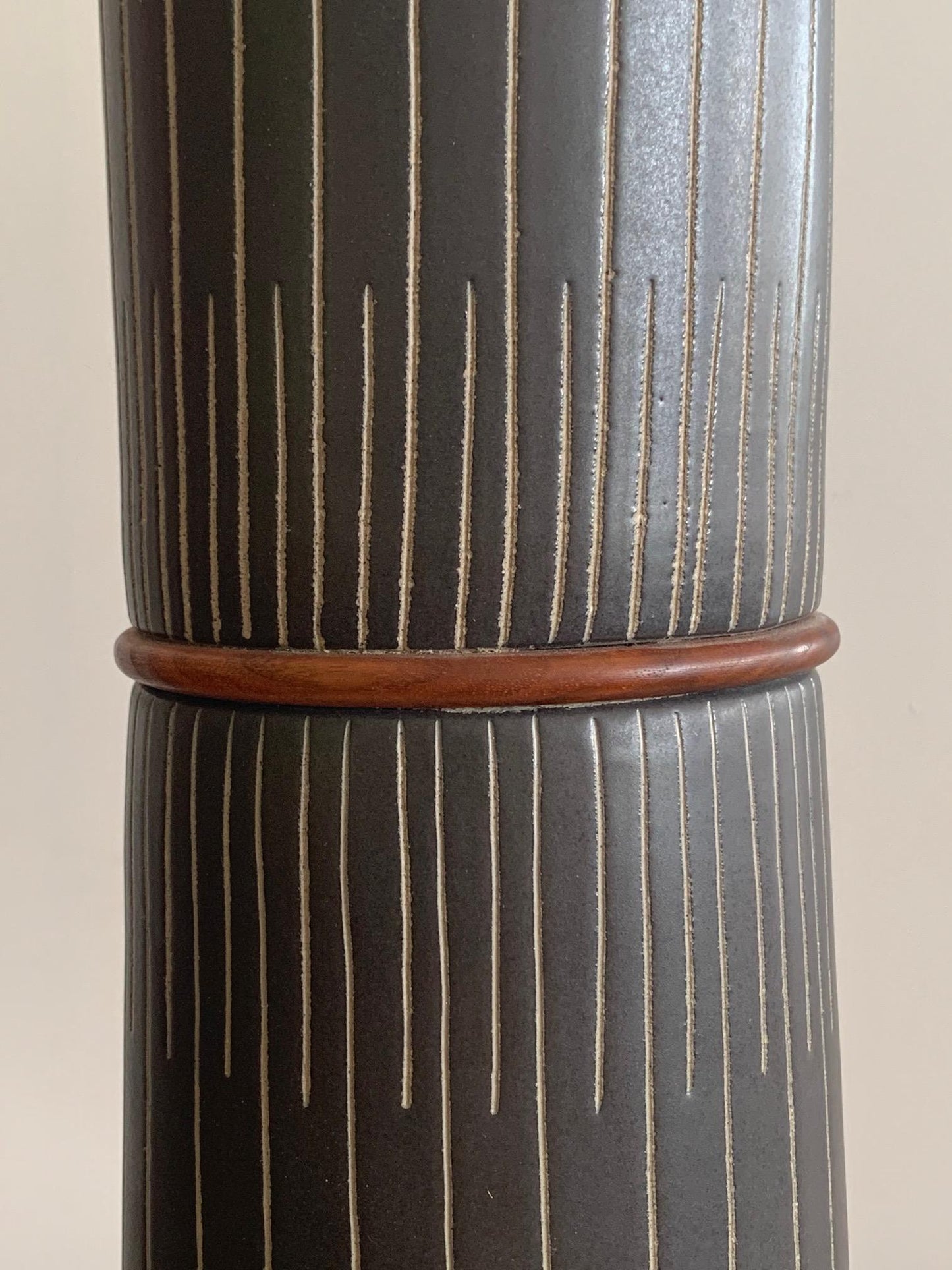 Frisman Vintage Rare Martz Lamp with Sgraffito Decoration