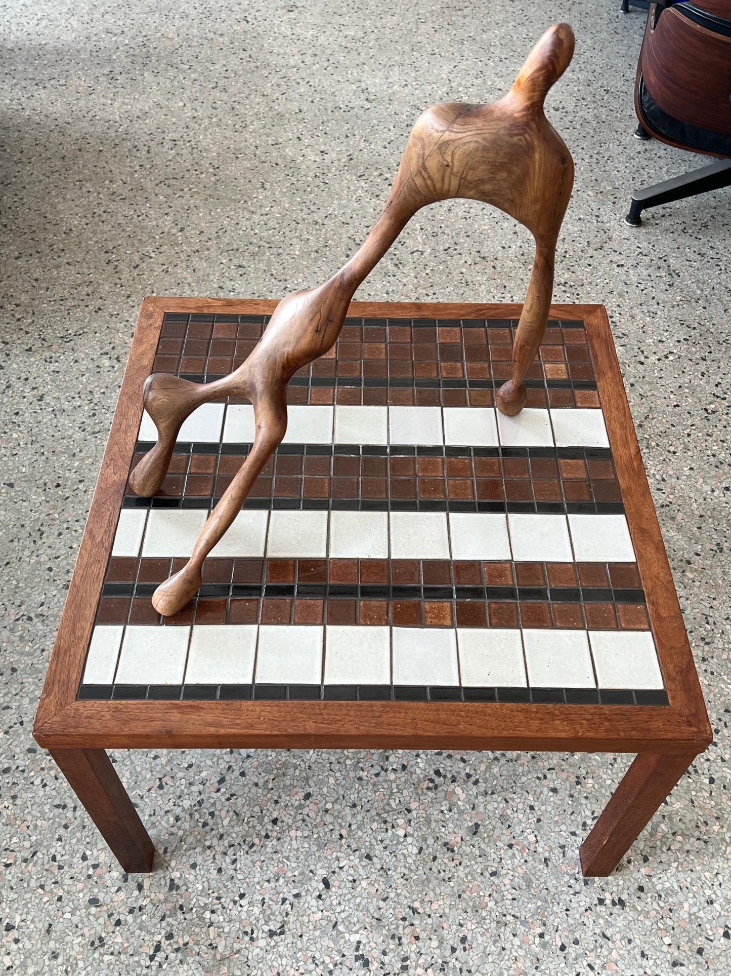 Frisman Vintage Martz Marshall Studios Side Table with Tile Top