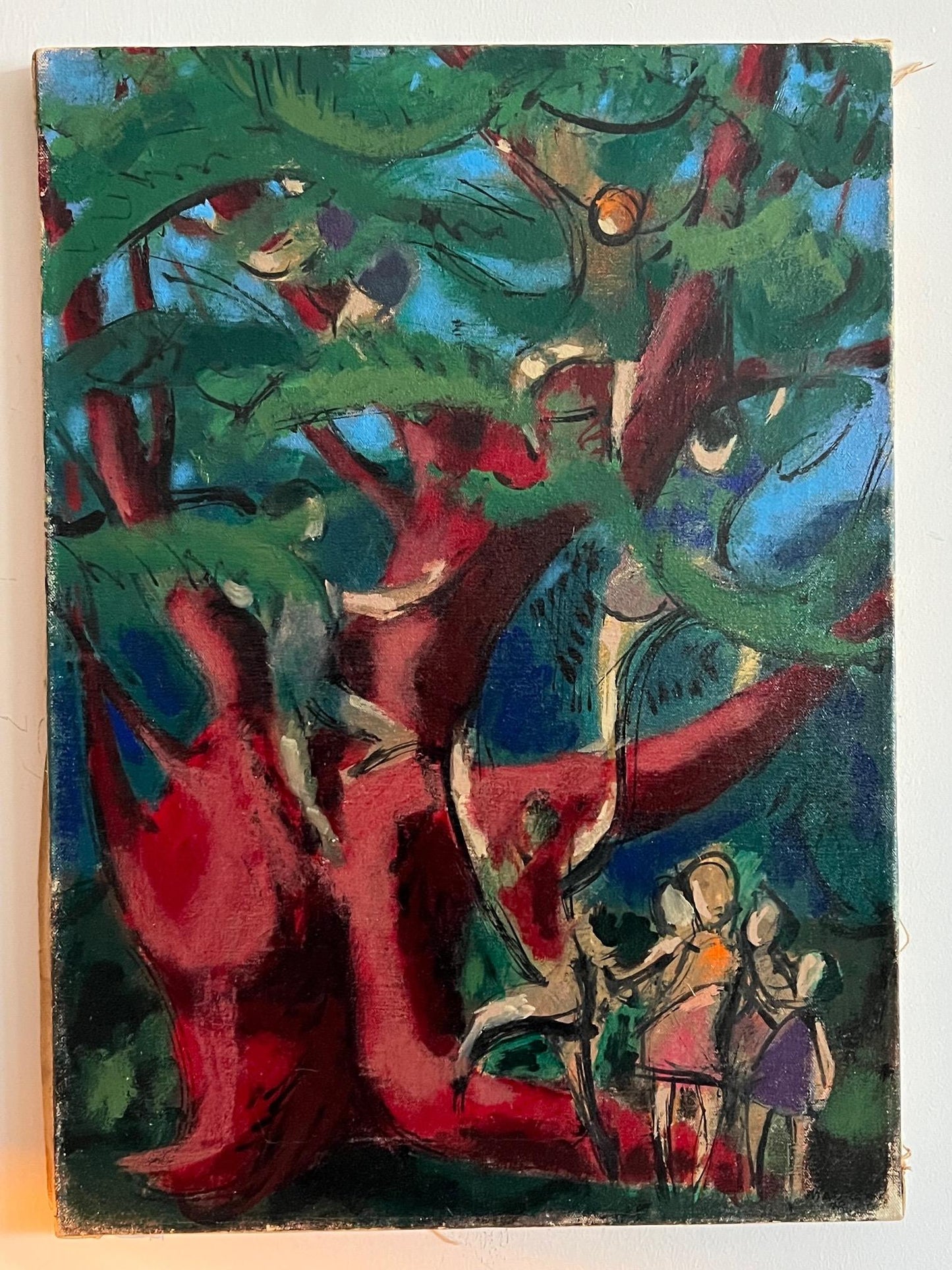 Frisman Vintage Leonard Maurer Oil Painting, 1948