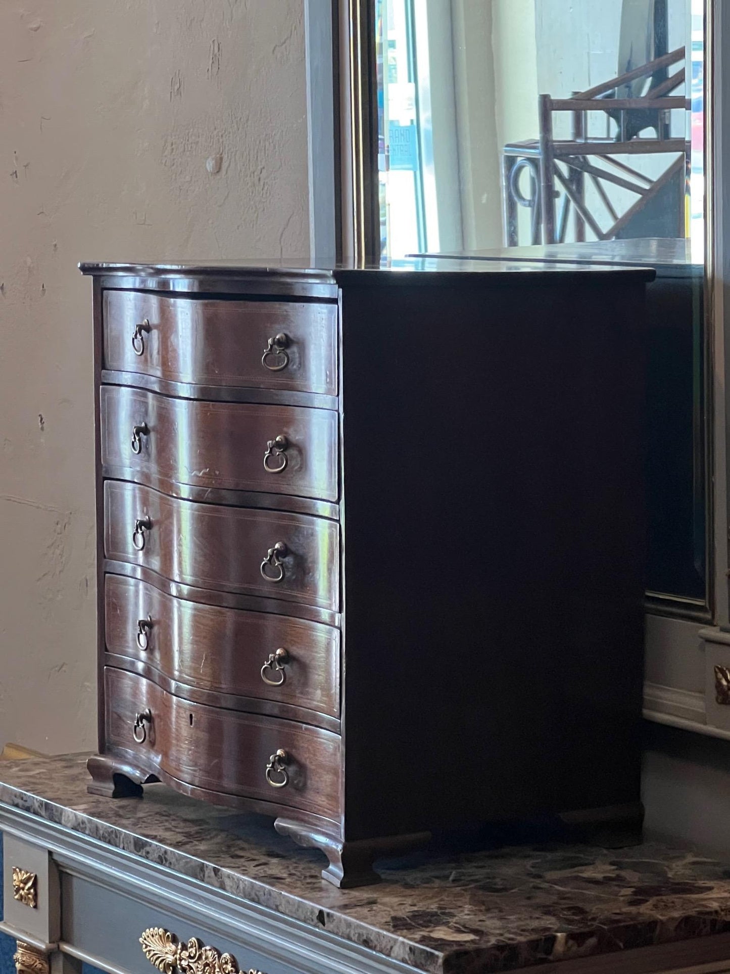 Frisman Vintage Edwardian Miniature Chest with Bowed Front