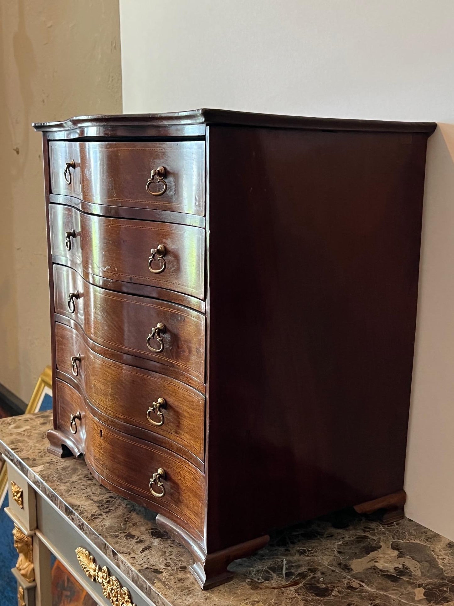 Frisman Vintage Edwardian Miniature Chest with Bowed Front