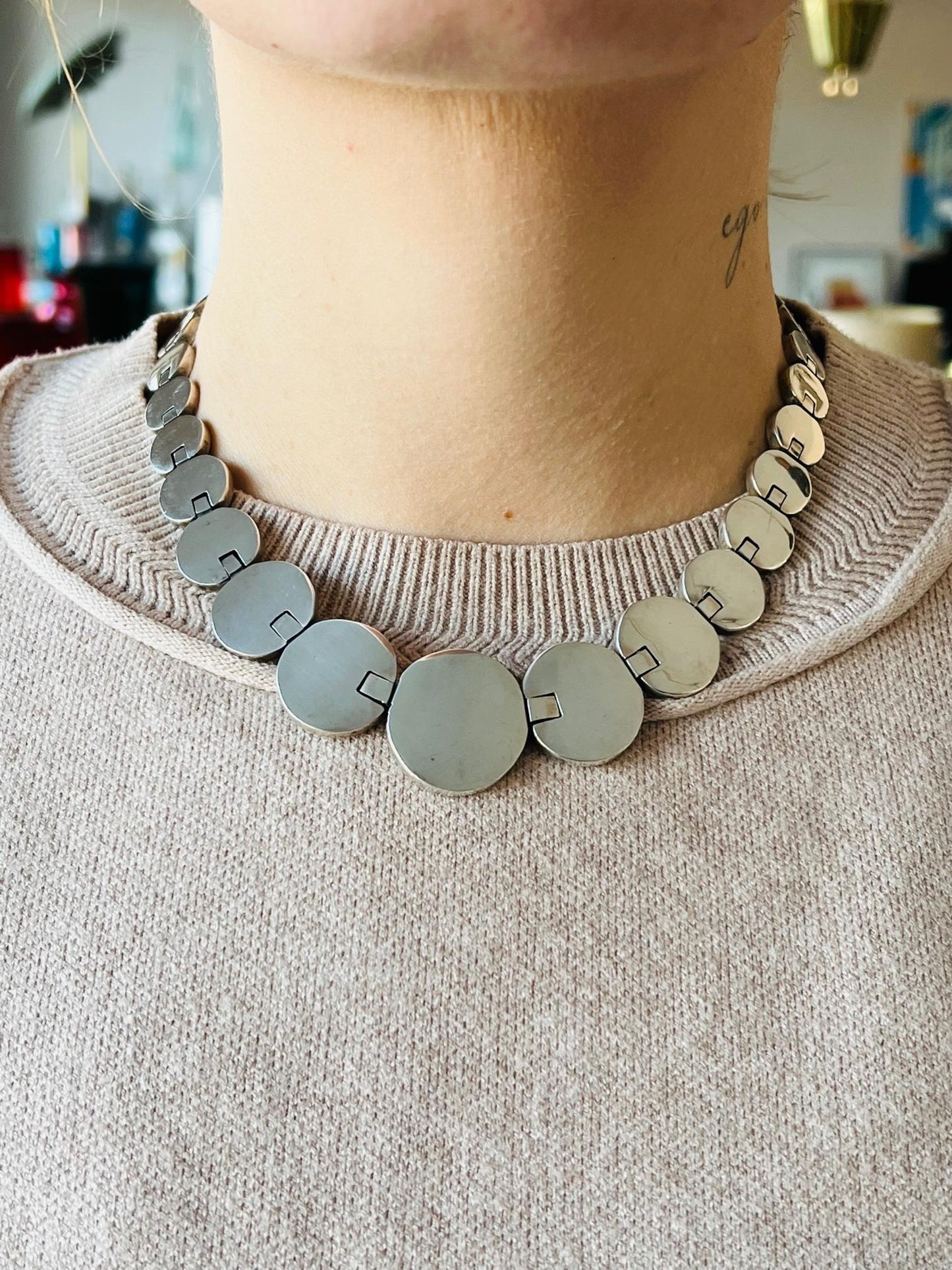 Frisman Vintage Modernist Sterling Necklace Mexico