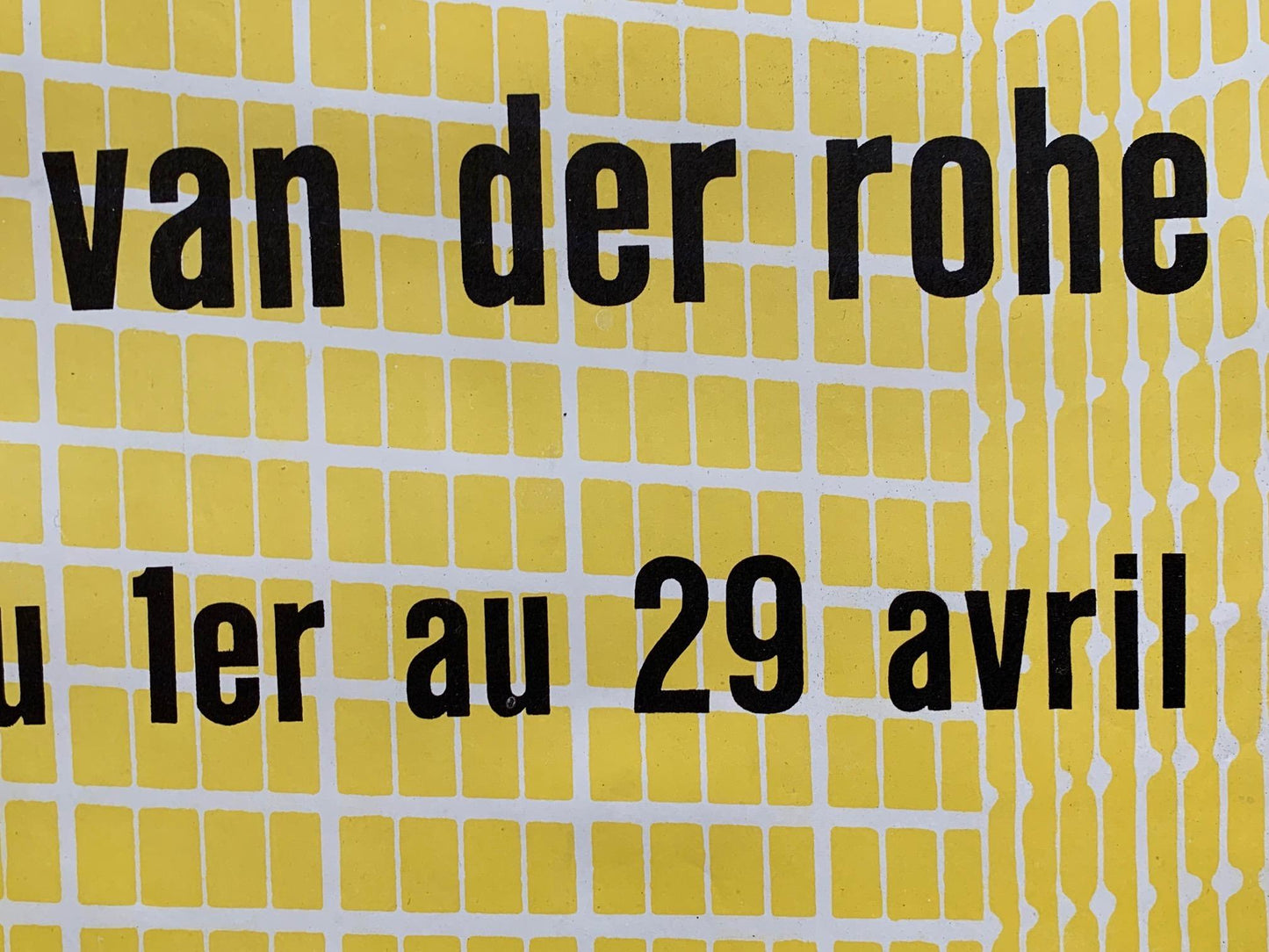 Frisman Vintage Rare Mies van der Rohe Exibition Poster Paris, 1950s