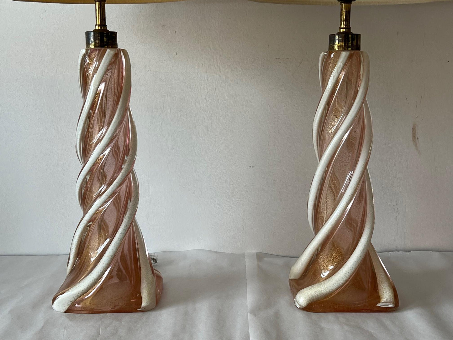 Frisman Vintage A Pair Of Unusual Murano Glass Lamps
