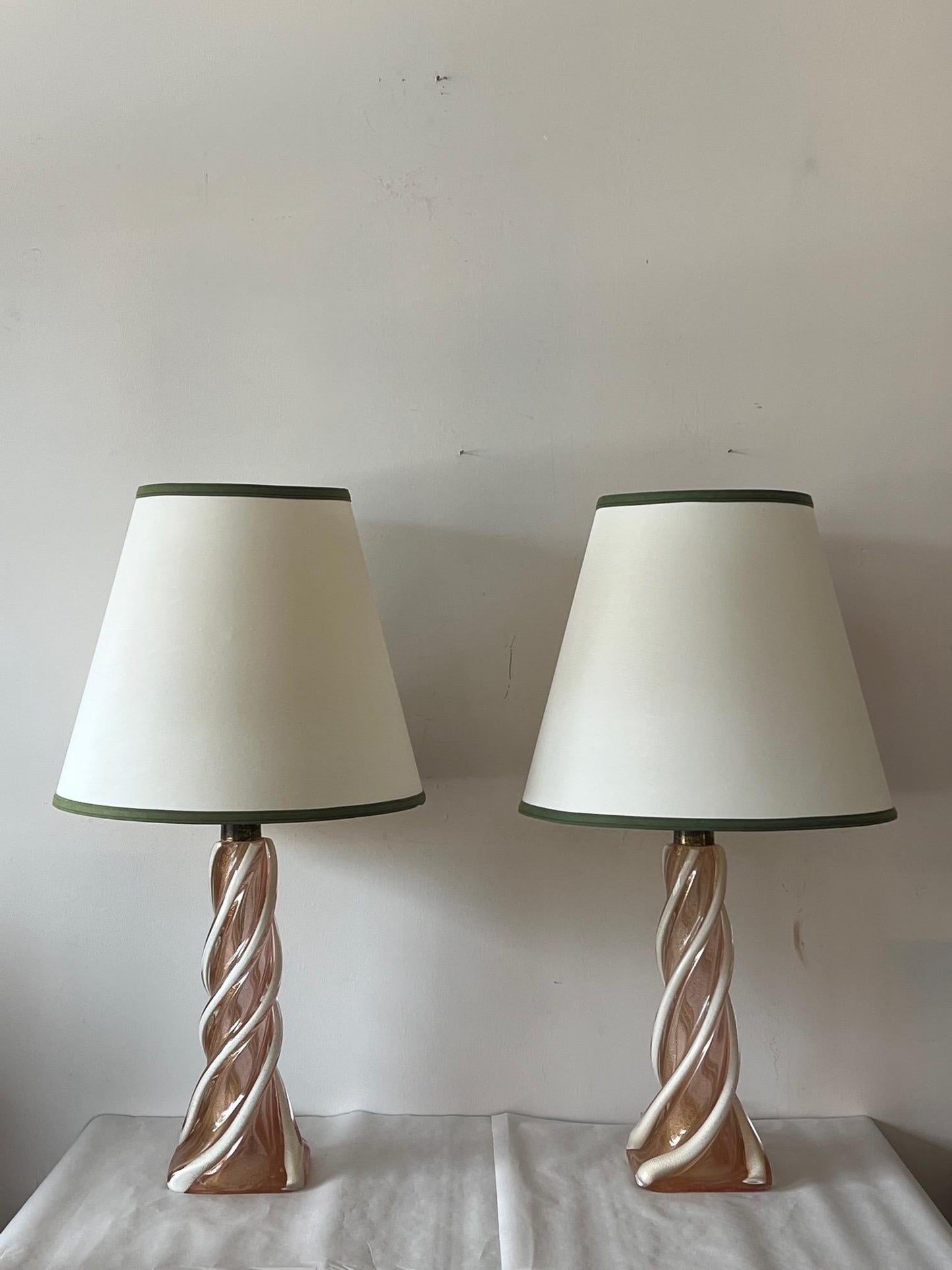 Frisman Vintage A Pair Of Unusual Murano Glass Lamps