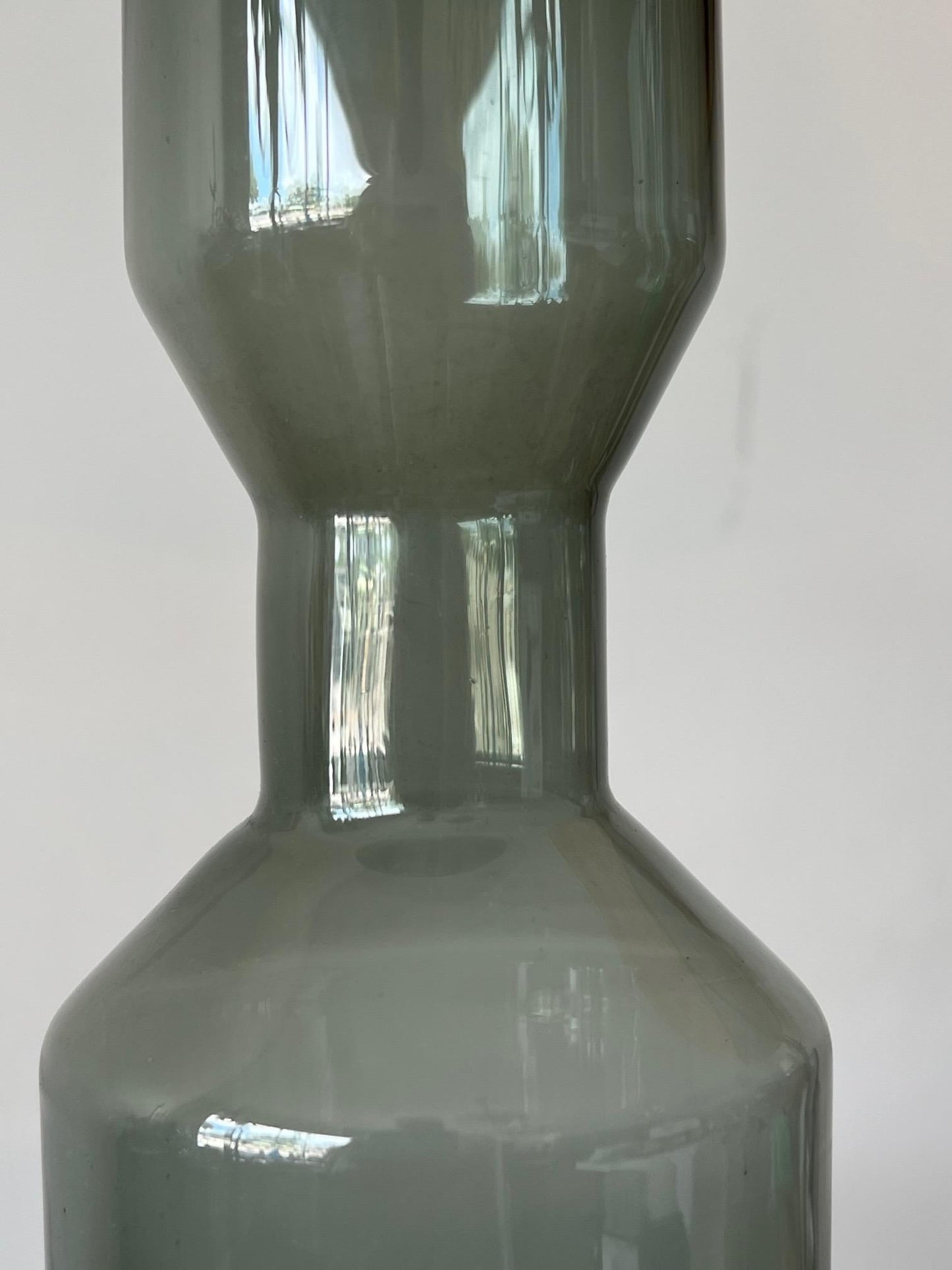 Frisman Vintage Large Kaj Franck Gray Midcentury Glass Vase Nuutajarvi Nottsjo Finland