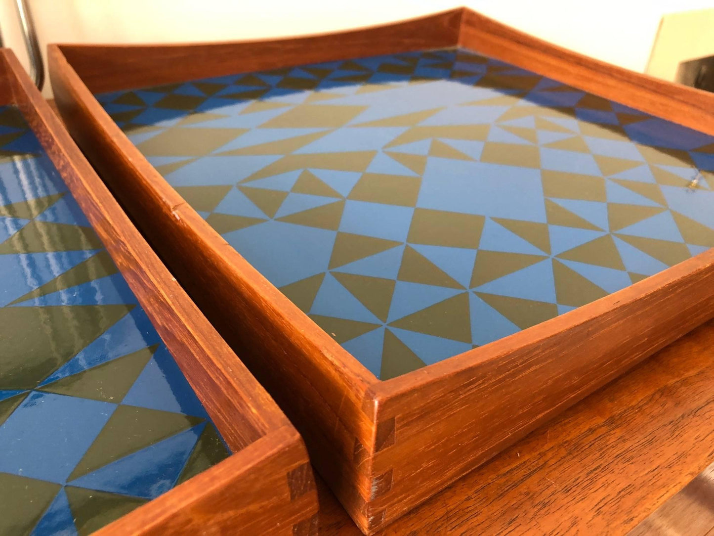 Frisman Vintage Hermann Bongard Norwegian Enamel Tray Tables
