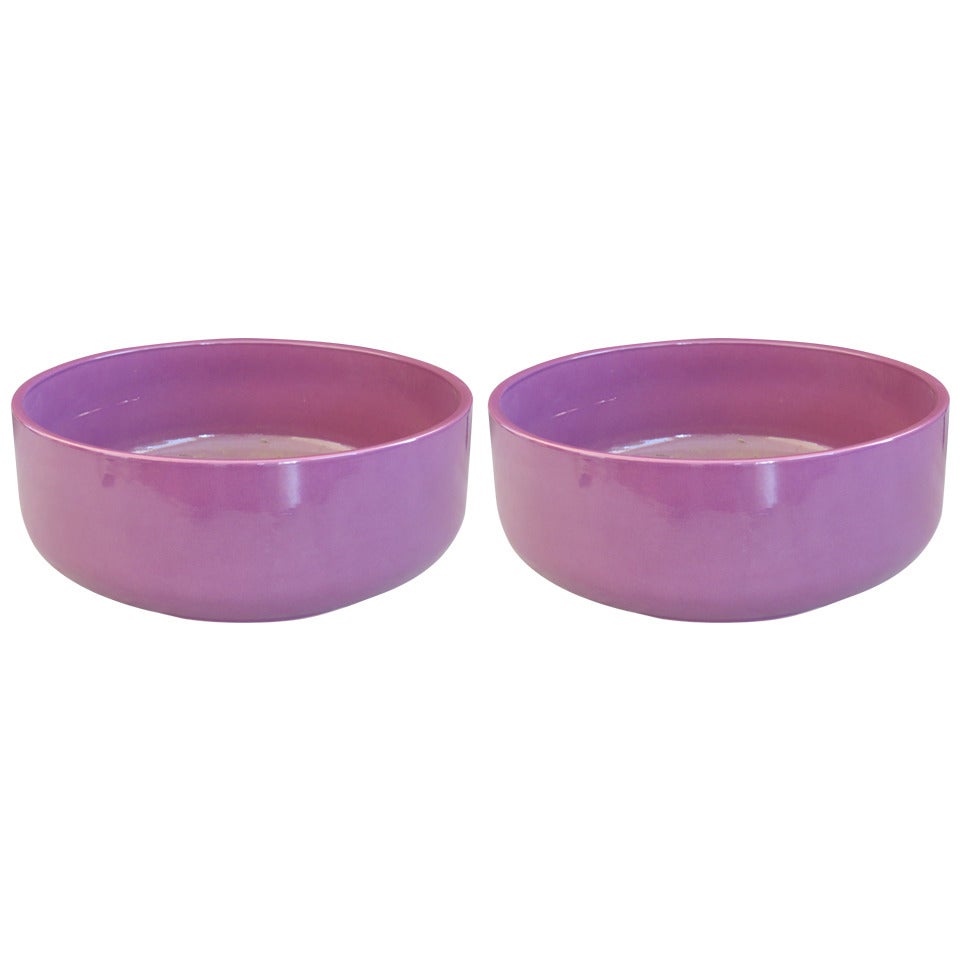 Frisman Vintage Pair of Enormous Gainey Pottery Ceramic Planters