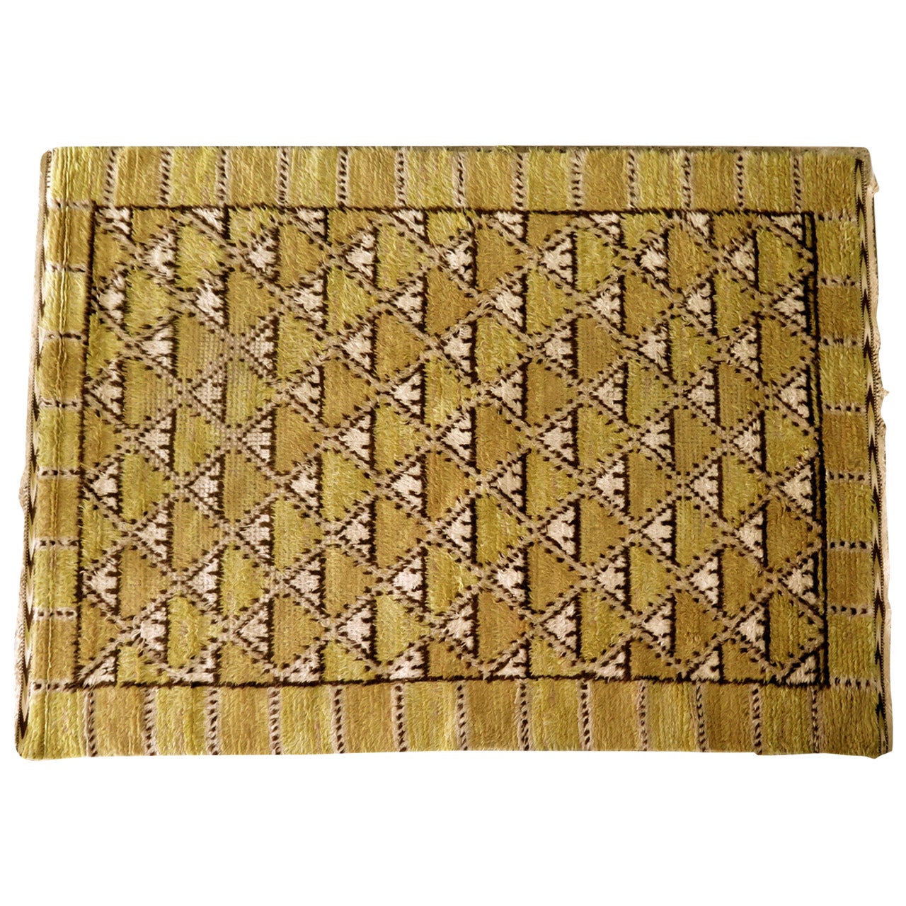 Frisman Vintage Geometric Rya Carpet by Marta Maas-Fjetterström