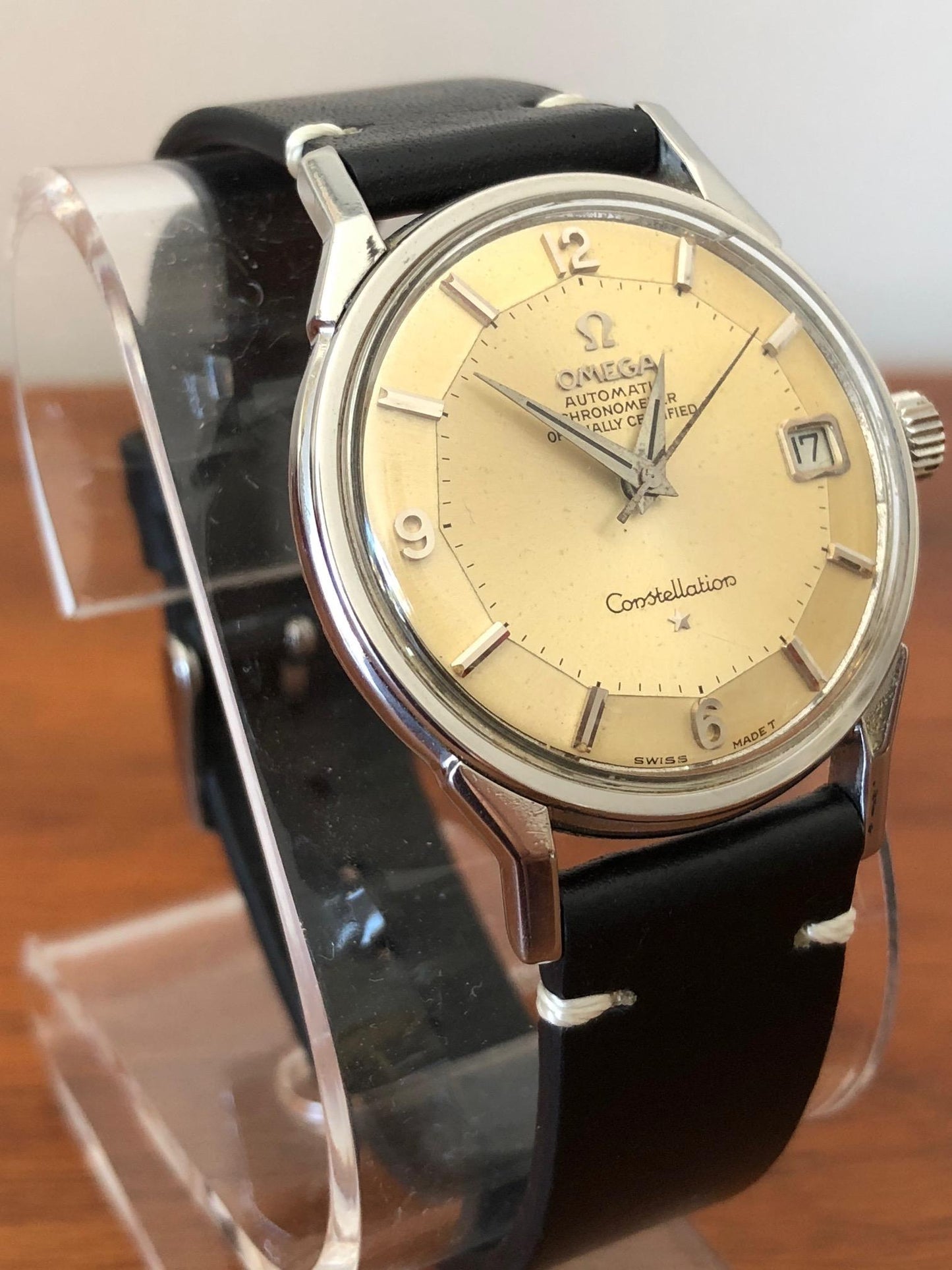 Frisman Vintage Omega Constellation Pie Pan Dial Cream Patina