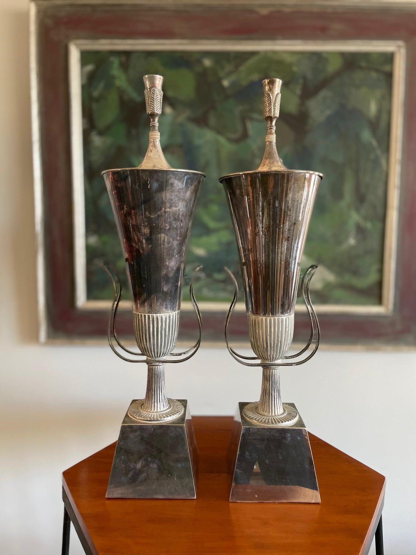 Frisman Vintage Pair of Tommi Parzinger Urn Lamps
