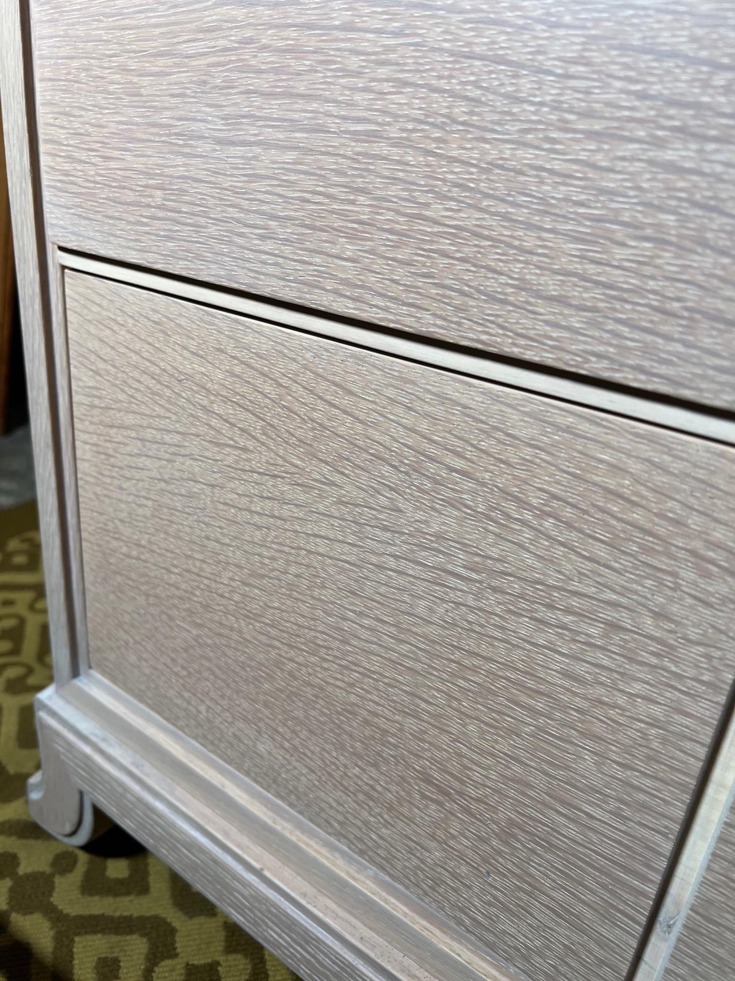 Frisman Vintage Tommi Parzinger Six Drawer Dresser in Pickled Oak
