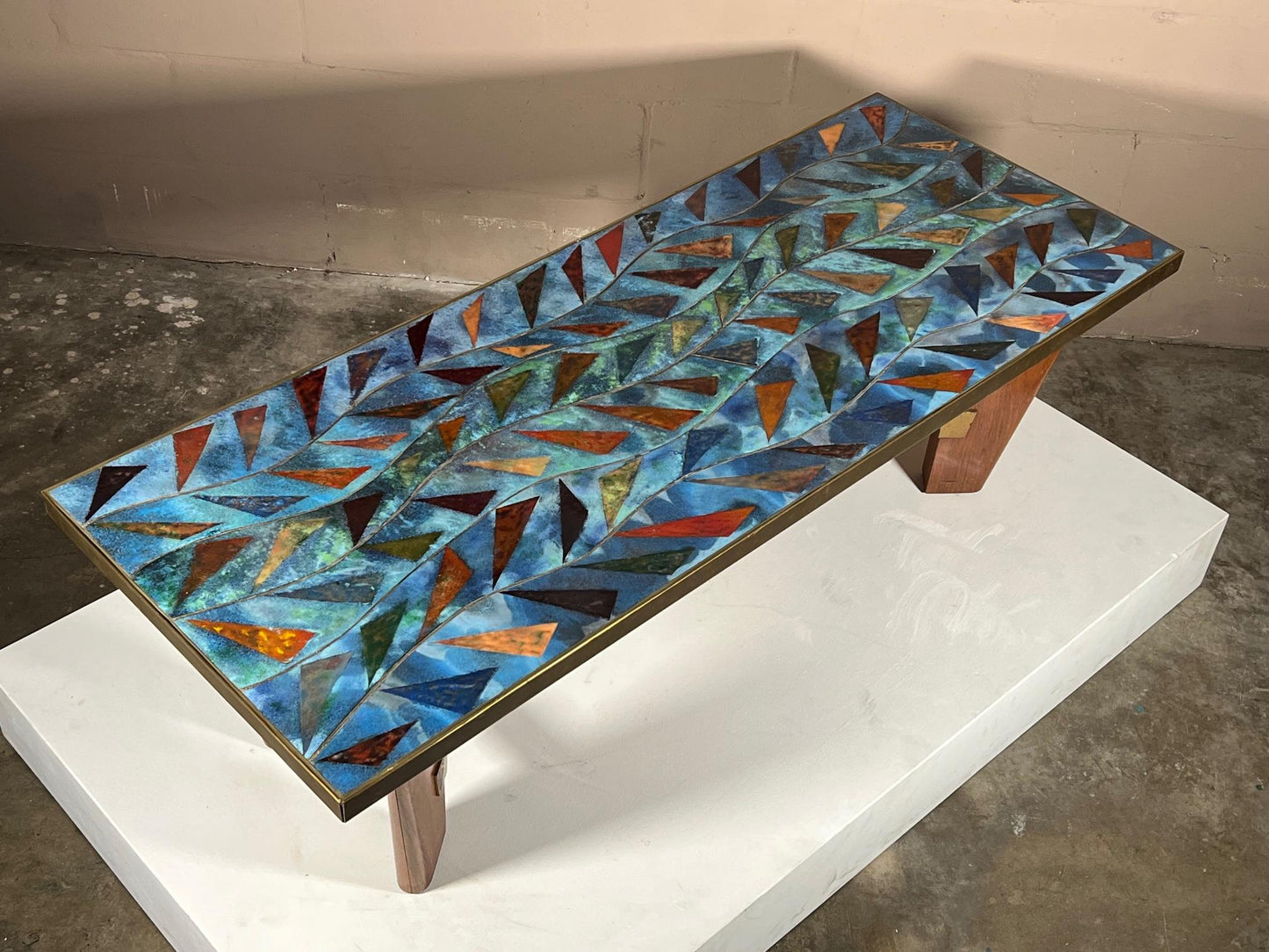 Frisman Vintage Italian Coffee Table with Enamel Top