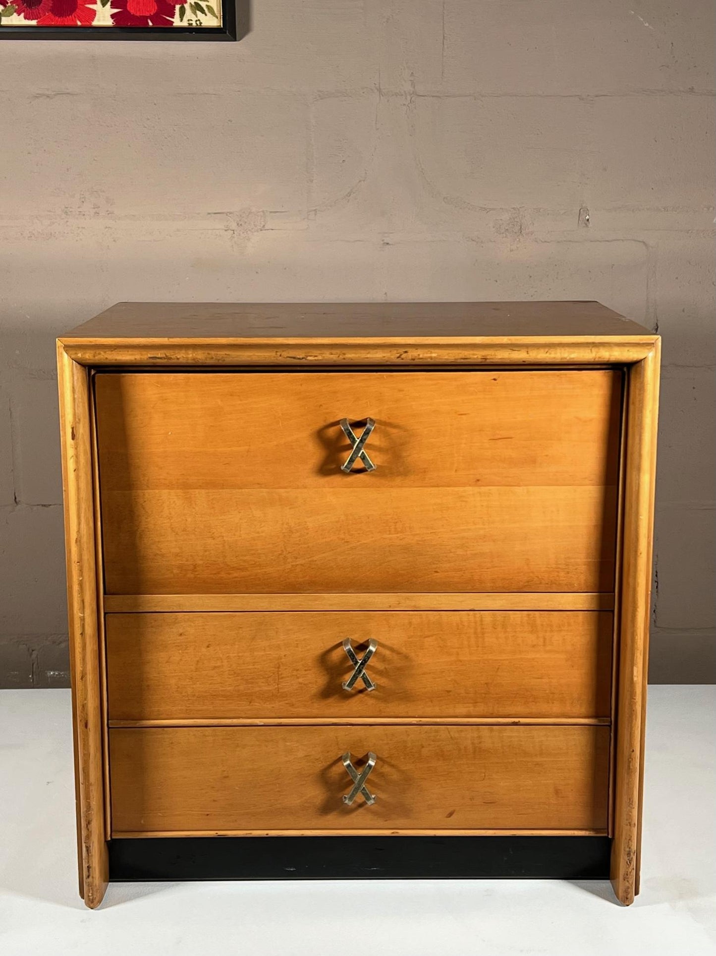 Frisman Vintage Paul Frankl Classic Nightstand with X Handles