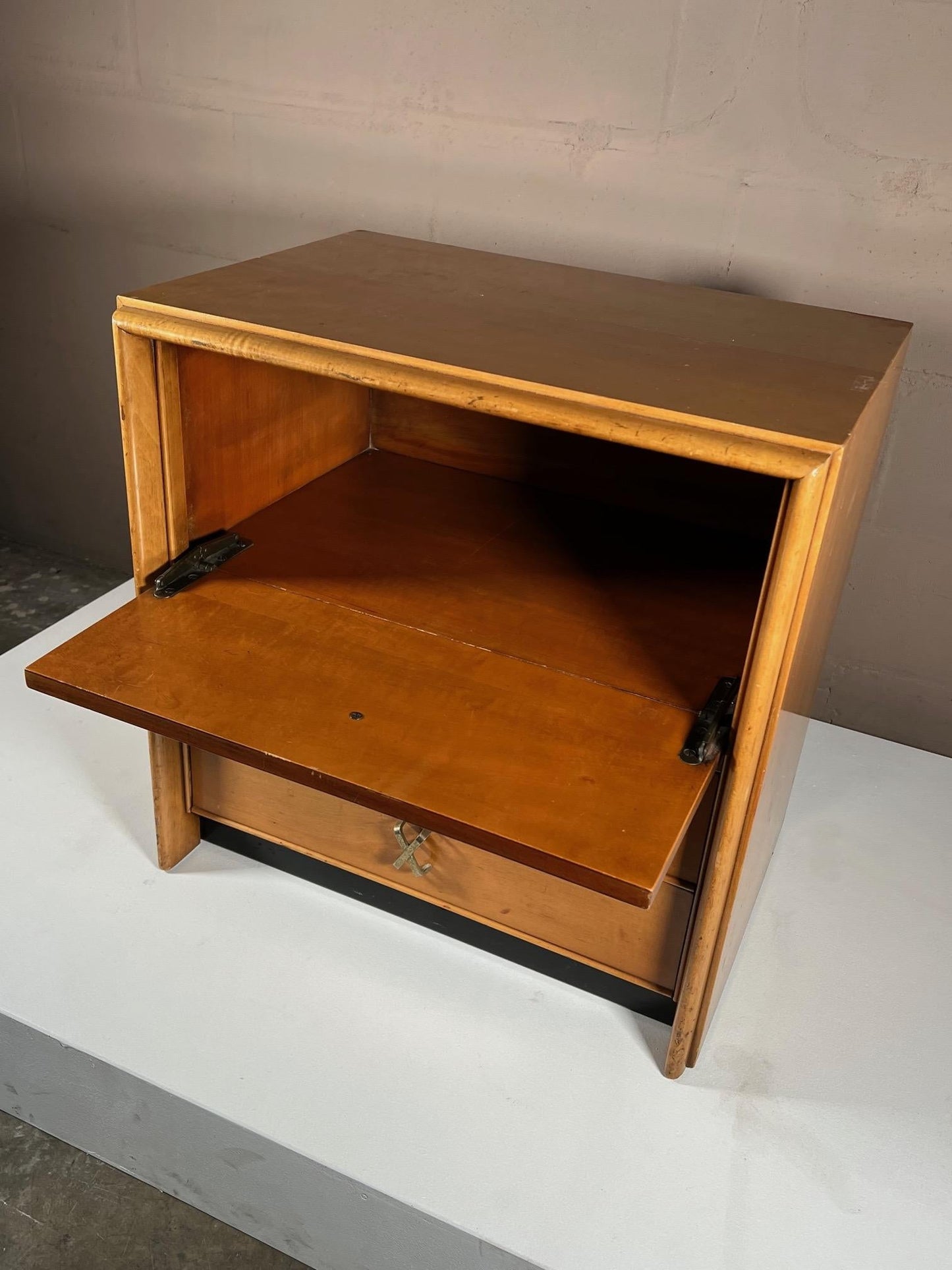 Frisman Vintage Paul Frankl Classic Nightstand with X Handles