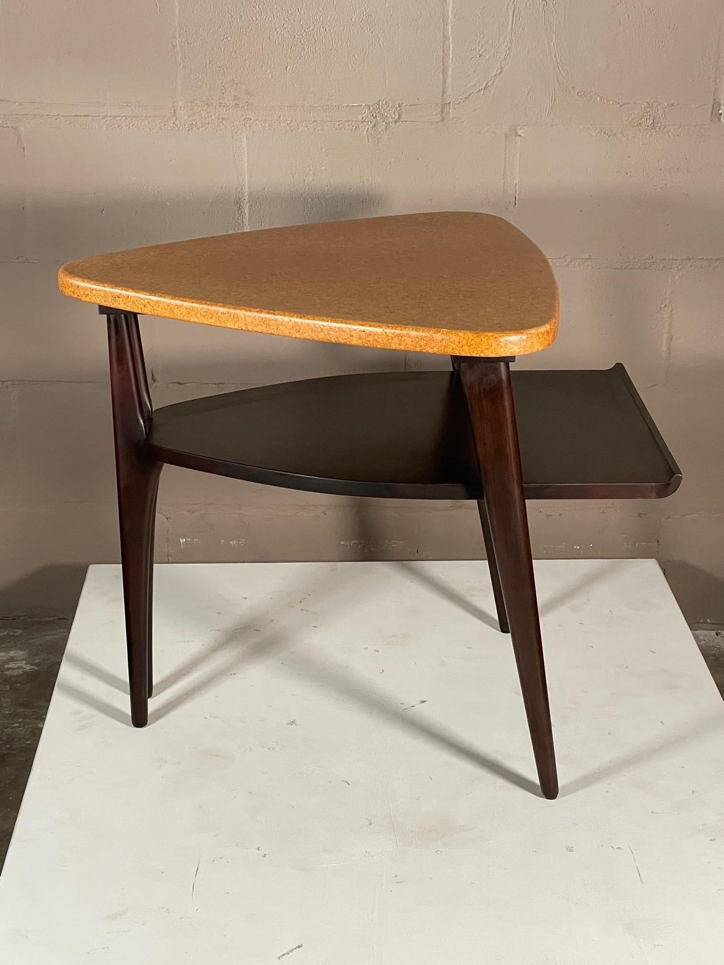 Frisman Vintage Cork Top End Tables by Paul Frankl