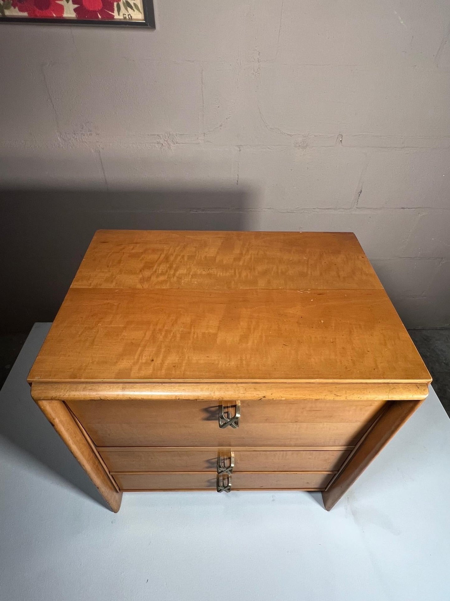 Frisman Vintage Paul Frankl Classic Nightstand with X Handles