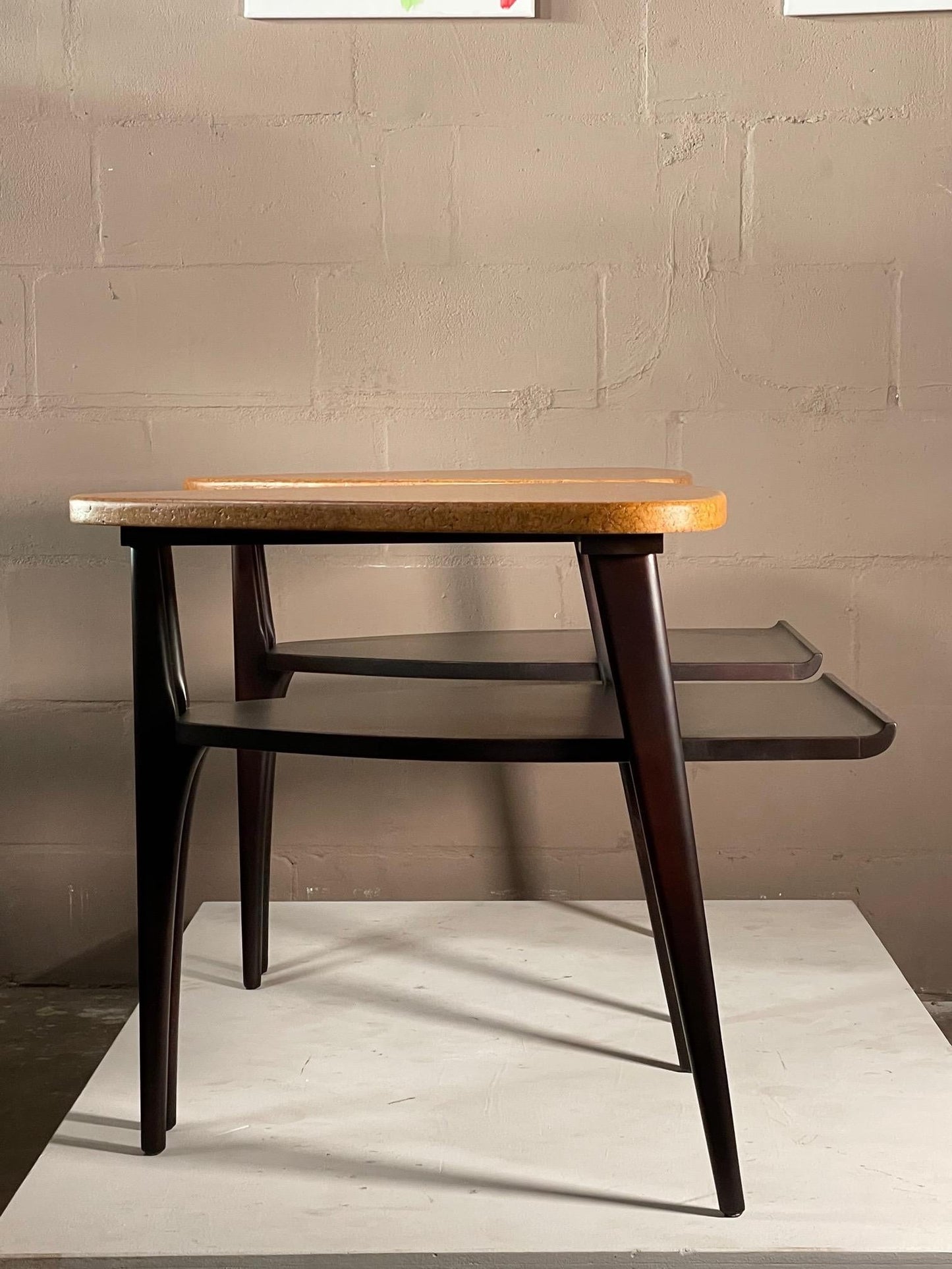 Frisman Vintage Cork Top End Tables by Paul Frankl