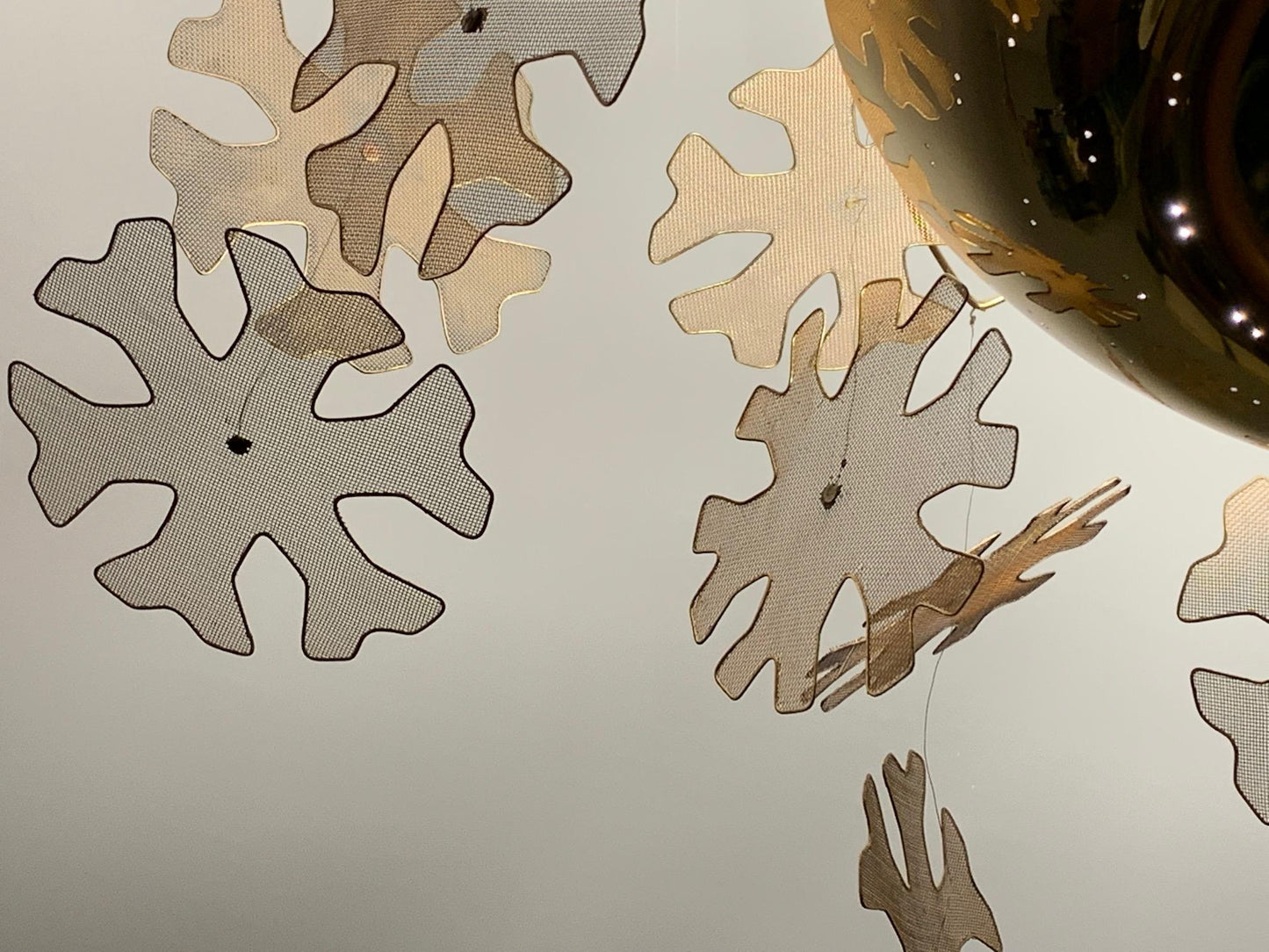 Frisman Vintage Paavo Tynell Chandelier with Snowflakes Model 9065