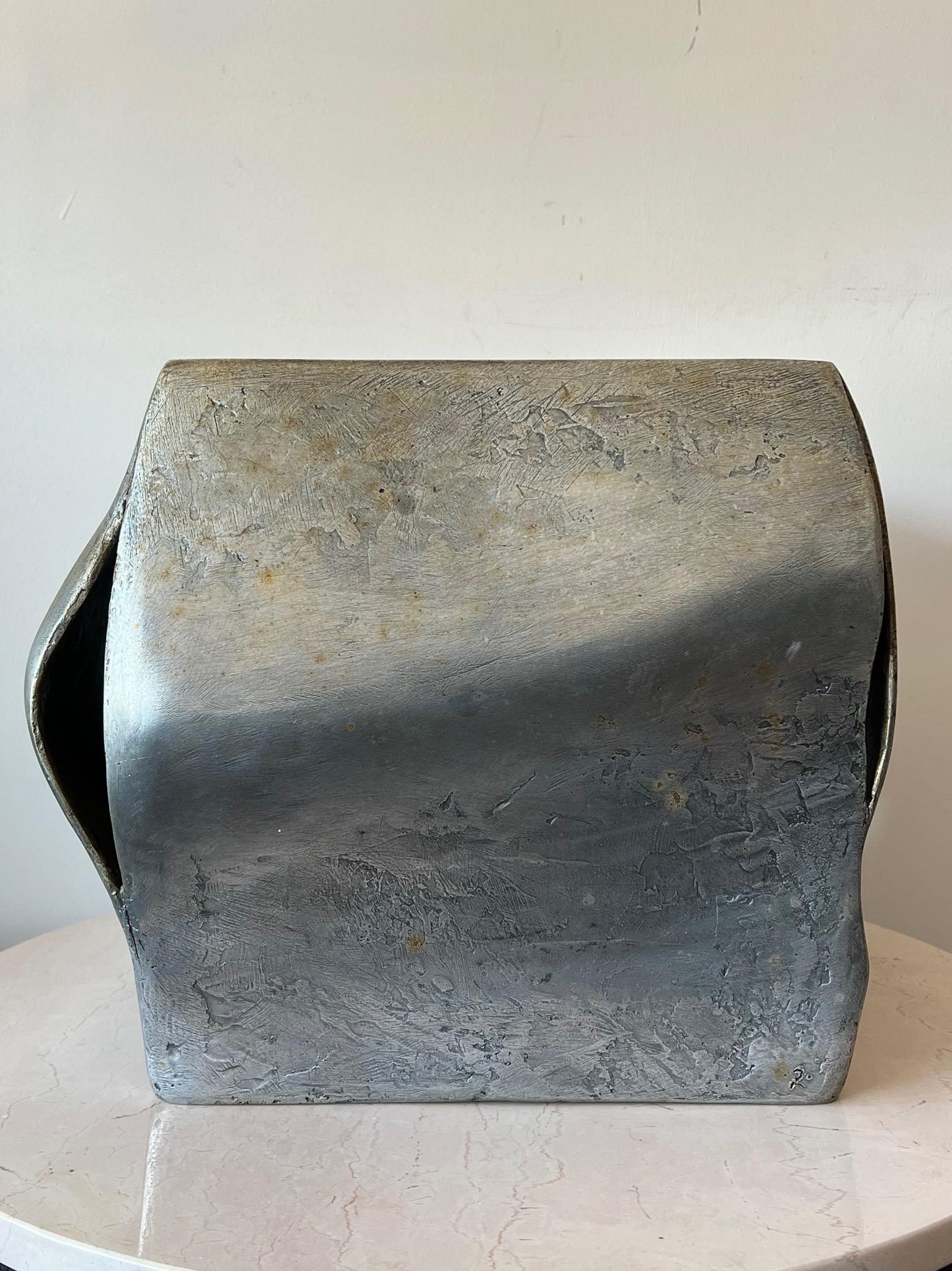 Frisman Vintage Cast Aluminum Cube Sculpture by Anne Van Kleeck, circa 1960s