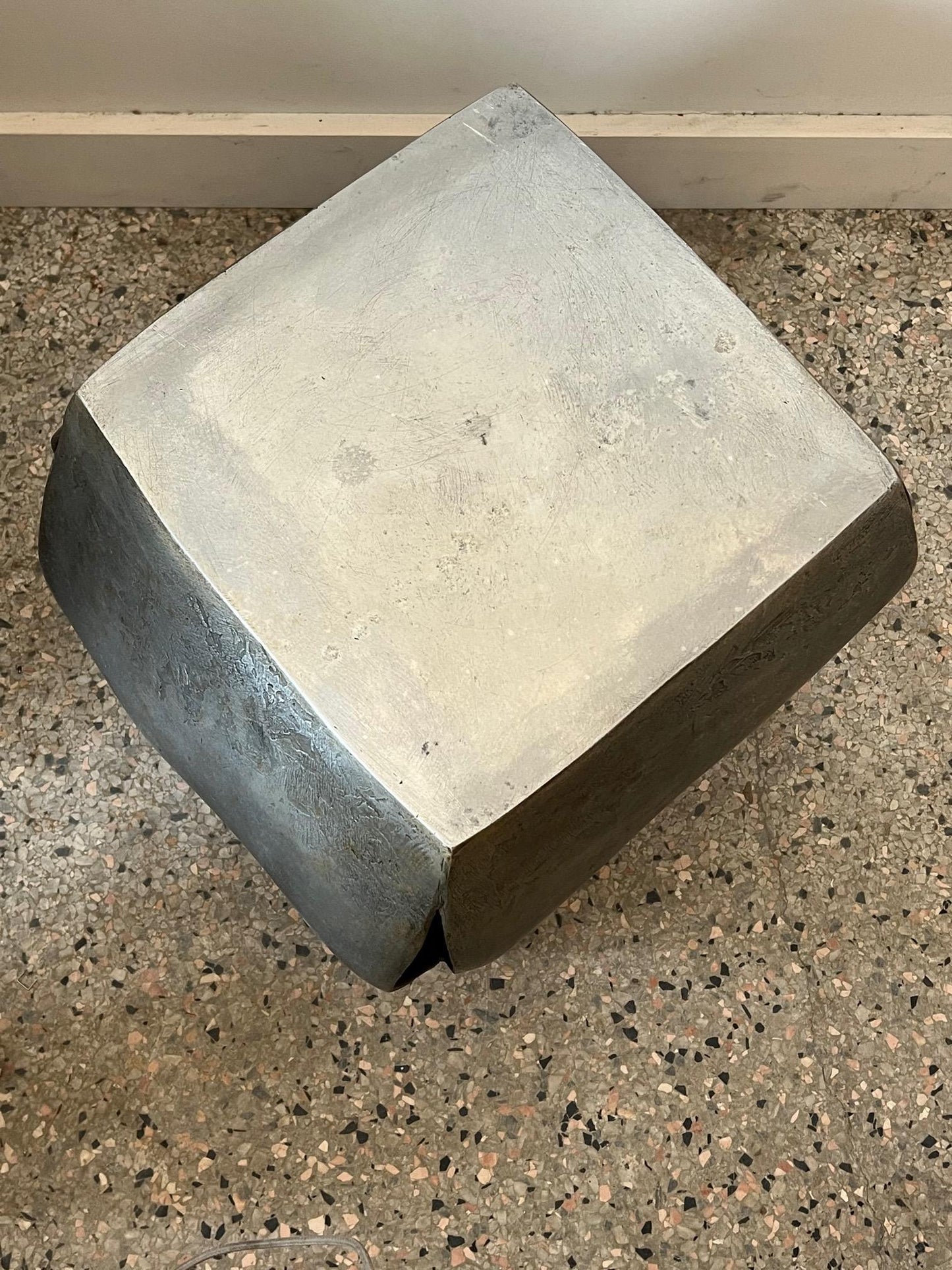 Frisman Vintage Cast Aluminum Cube Sculpture by Anne Van Kleeck, circa 1960s