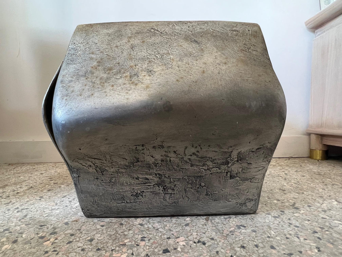 Frisman Vintage Cast Aluminum Cube Sculpture by Anne Van Kleeck, circa 1960s