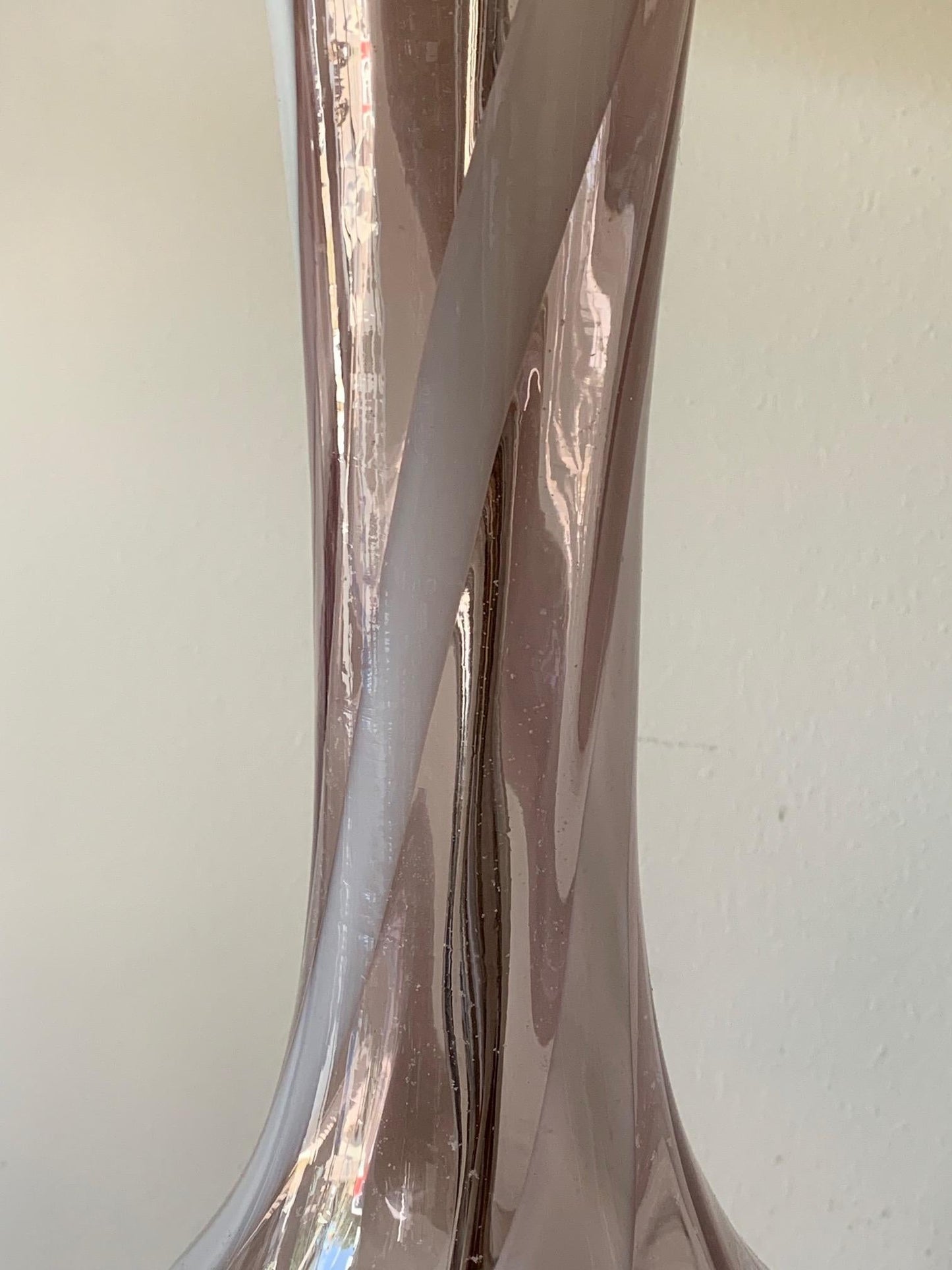 Frisman Vintage Pair of Pink Murano Glass Lamps