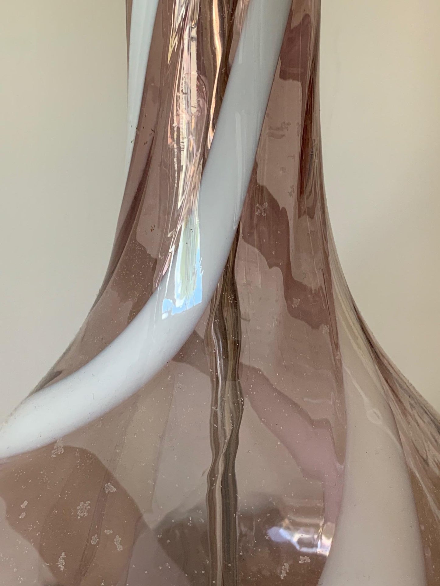 Frisman Vintage Pair of Pink Murano Glass Lamps