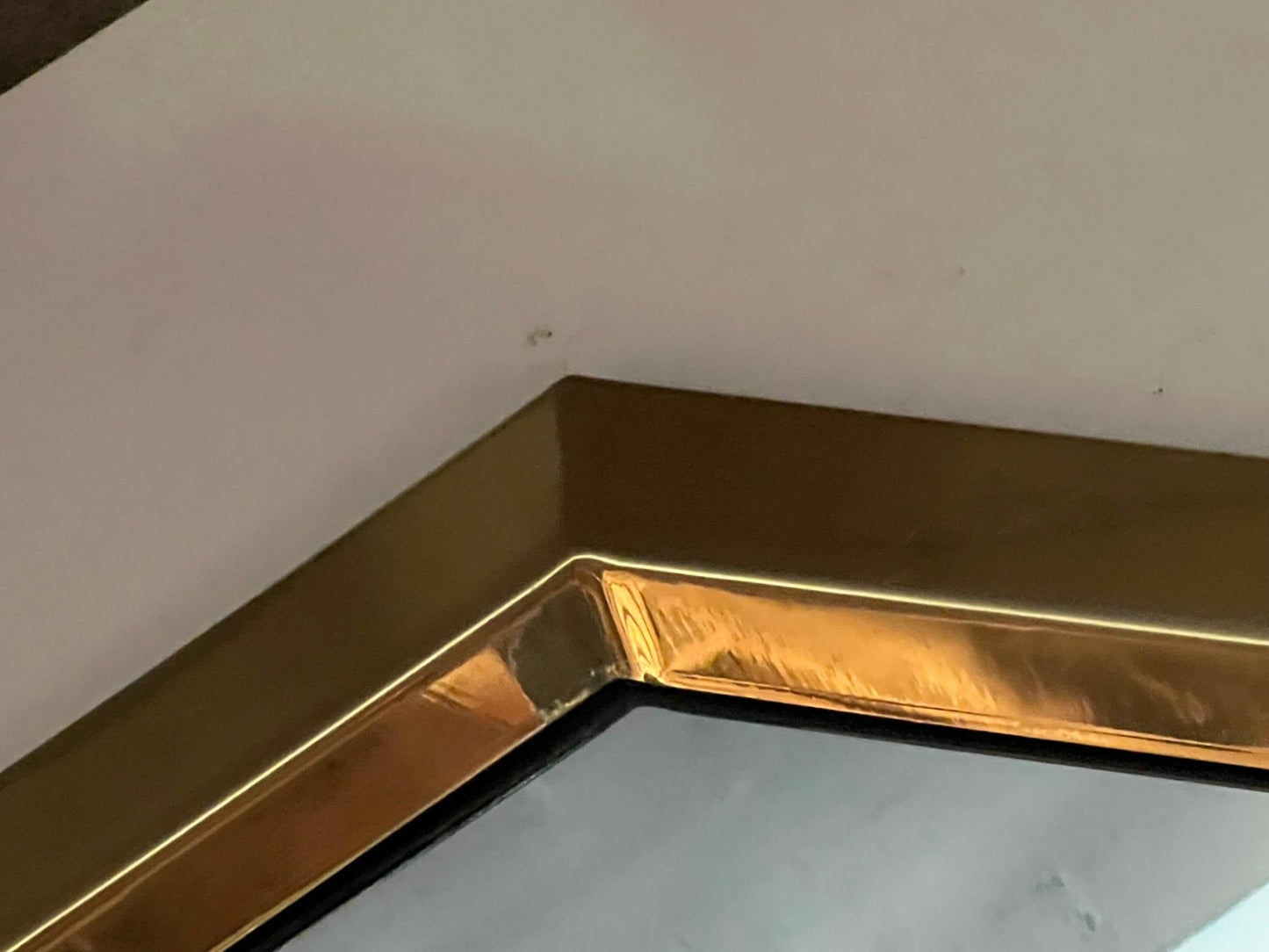 Frisman Vintage Unusual Polished Brass Octagon Mirror ca' 1970's