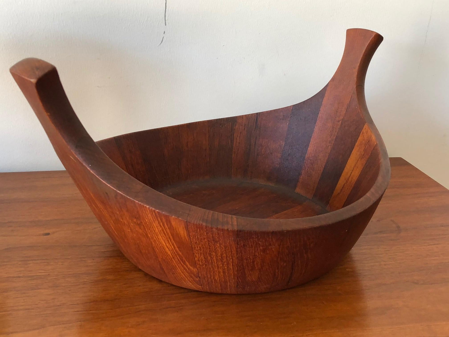 Frisman Vintage Early Staved Teak Bowl by Jens Quistgaard, Denmark