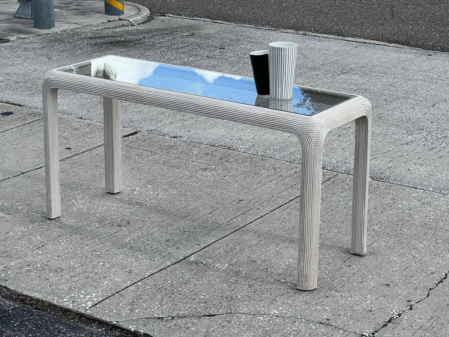 Frisman Vintage Pencil Reed Console Table By Sandtown Furnishings