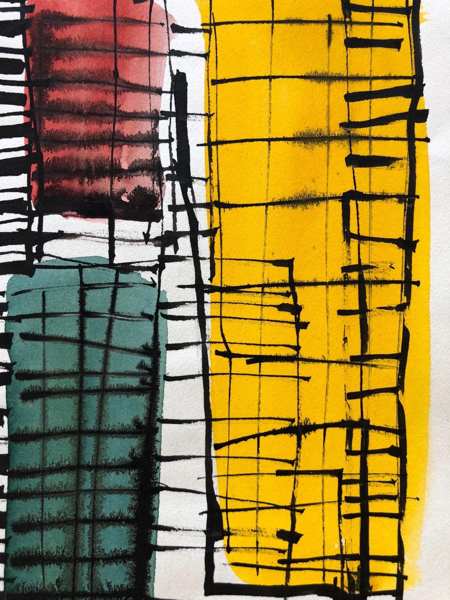 Frisman Vintage Robert Freiman Watercolor and Ink on Paper, 1957