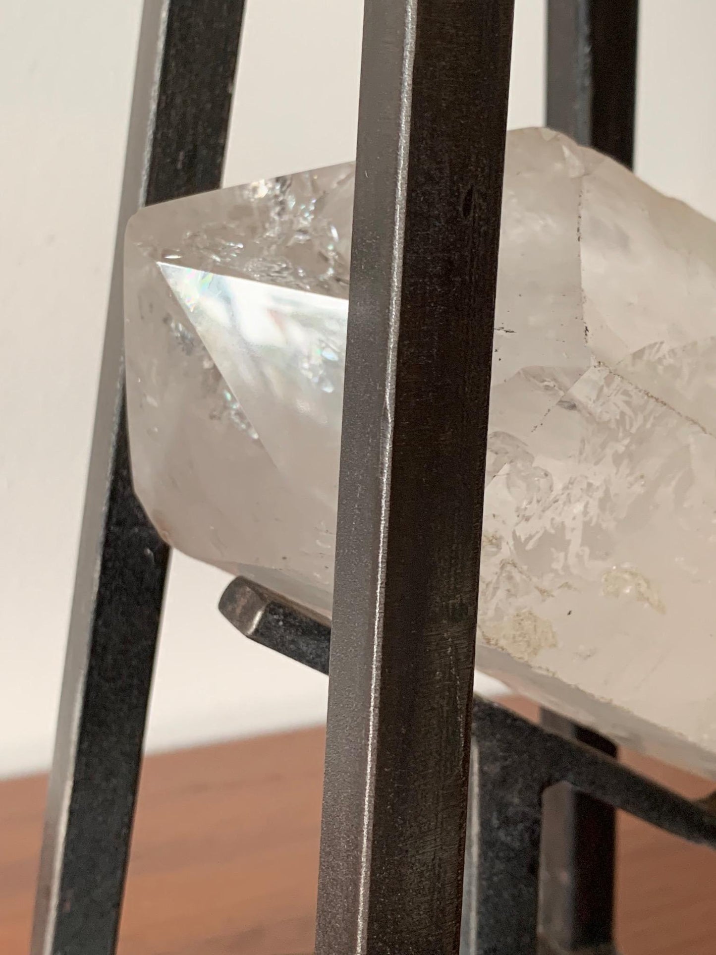 Frisman Vintage Custom Steel and Rock Crystal Table Lamp