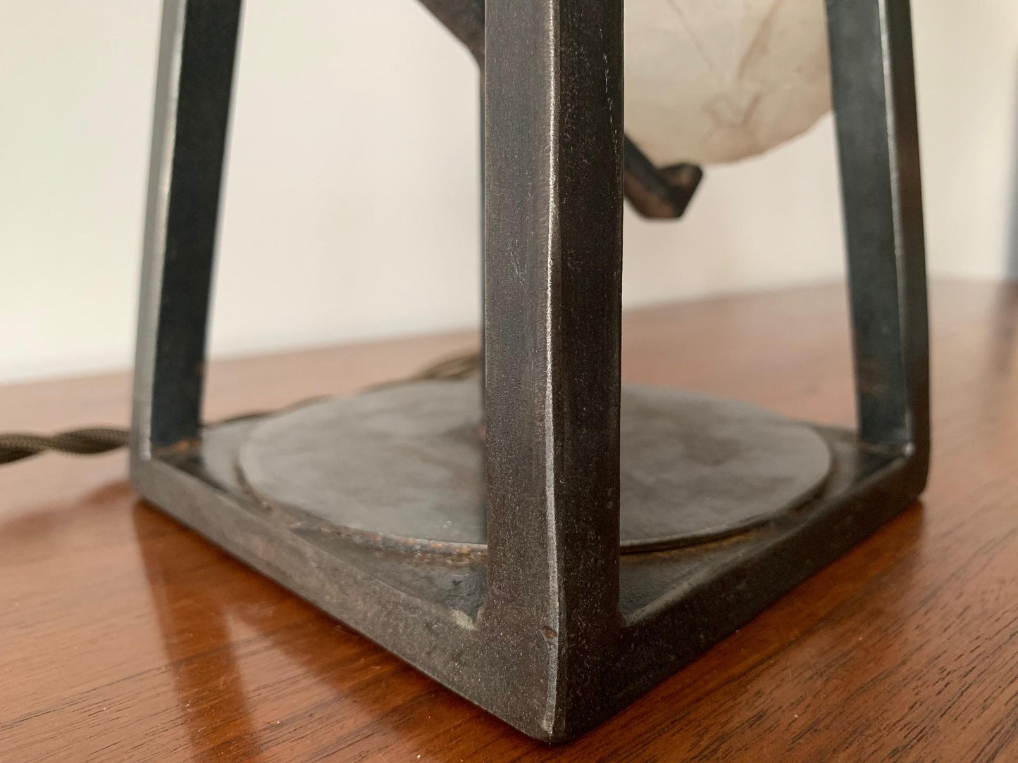 Frisman Vintage Custom Steel and Rock Crystal Table Lamp
